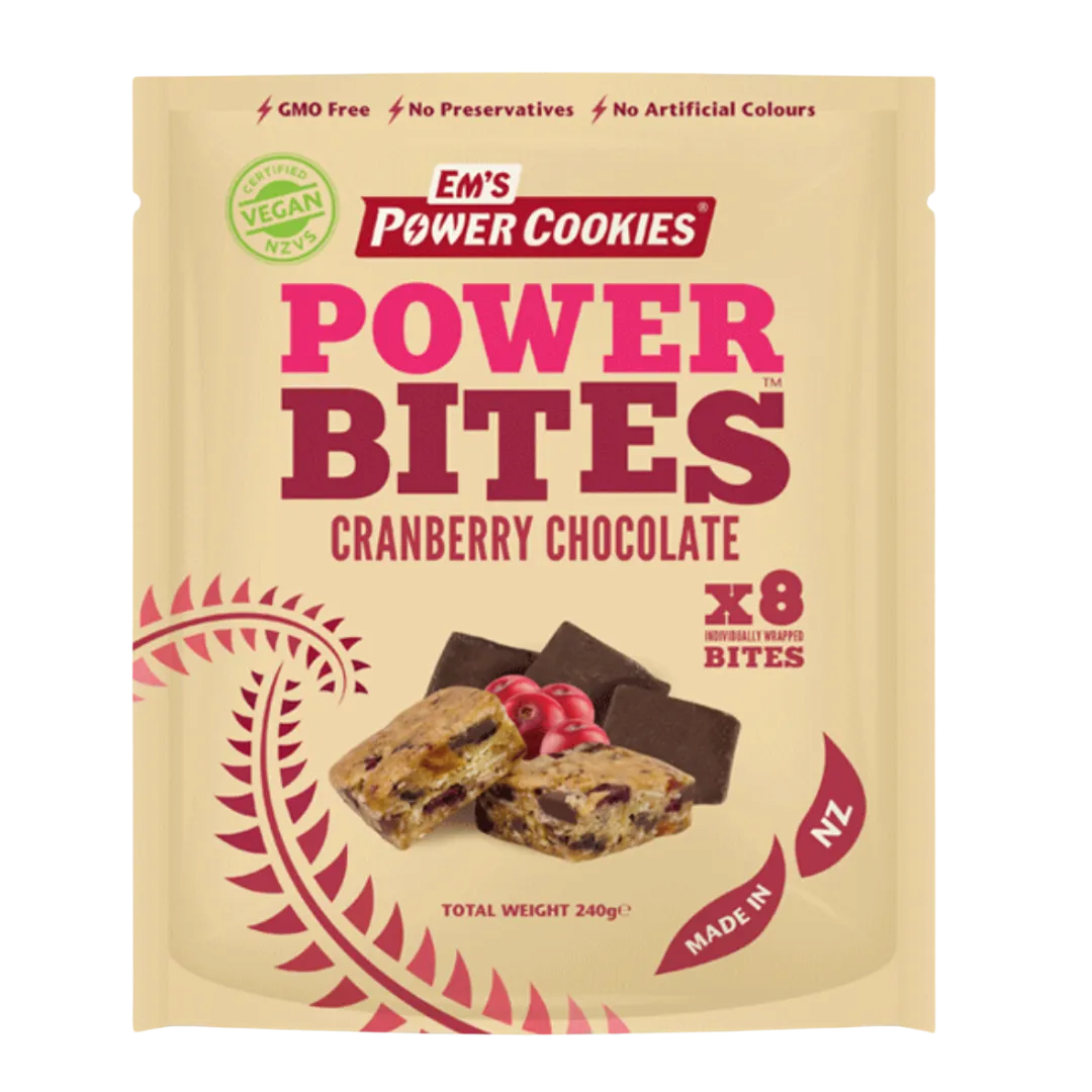 Em's Power Cookies - Power Bites - Cranberry Chocolate (Vegan)