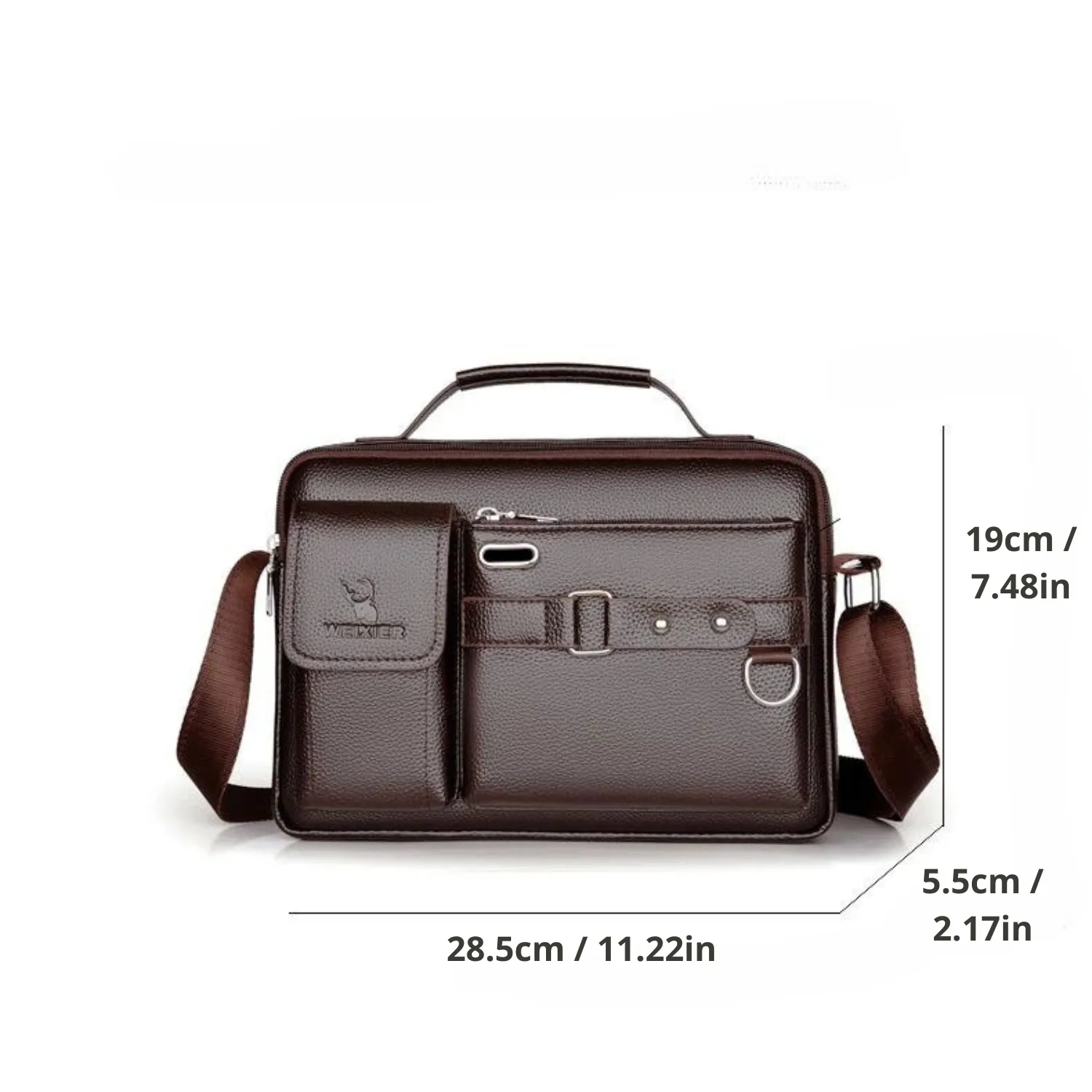 Executive Classic Leather Messenger Bag
