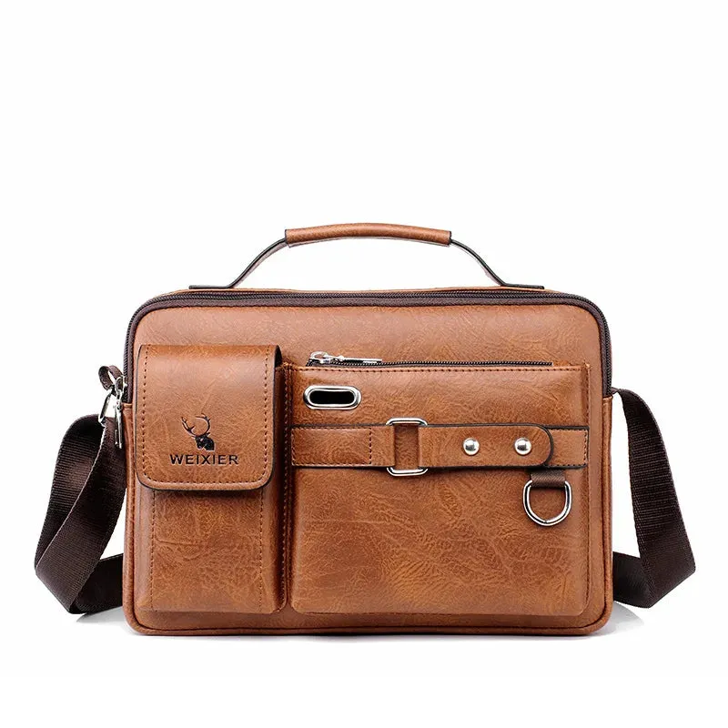 Executive Classic Leather Messenger Bag