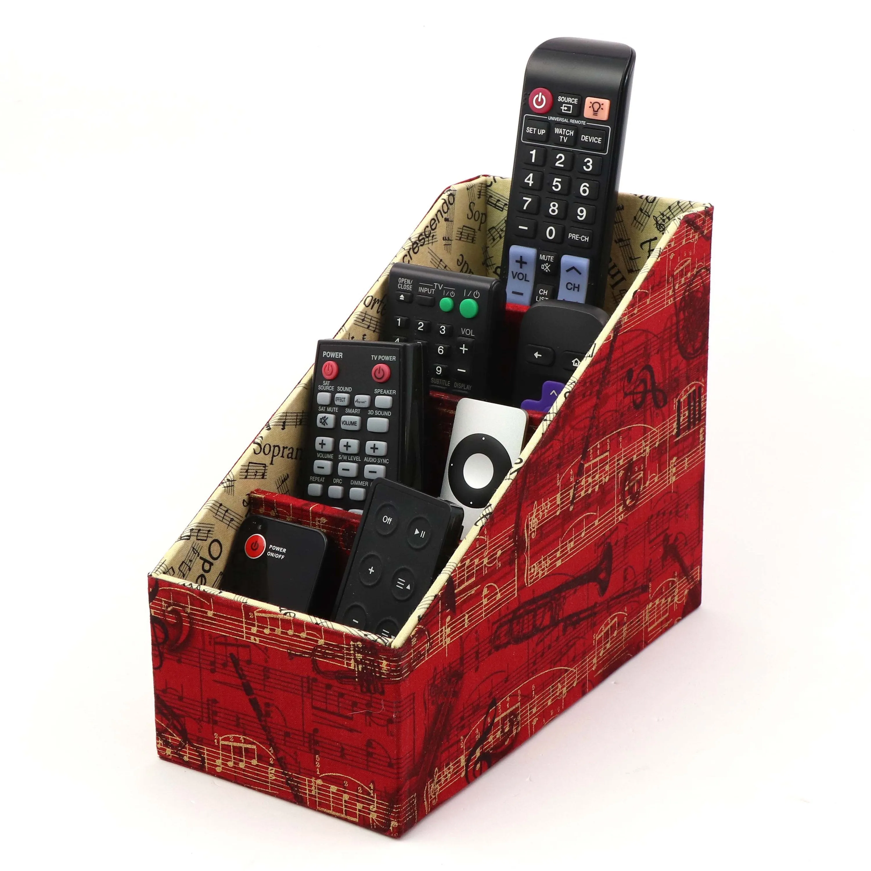 Fabric caddy organizer DIY kit, remote control caddy, fabric box kit, art supply organizer, cartonnage kit 170