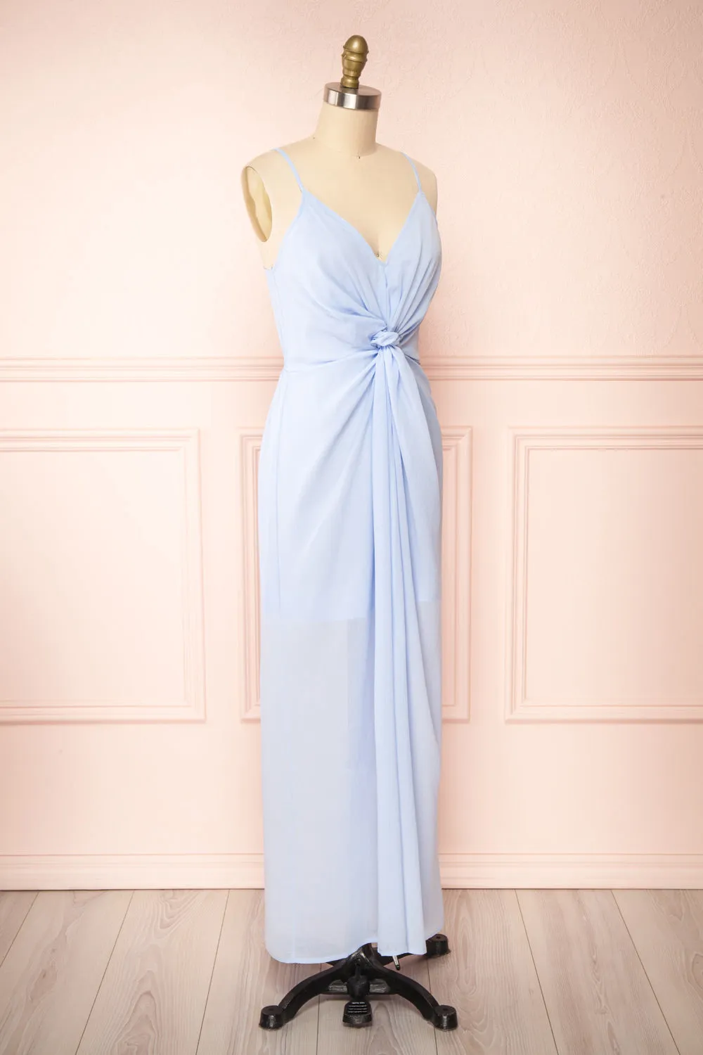 Fatost | Blue Knotted Maxi Dress w/ Slit