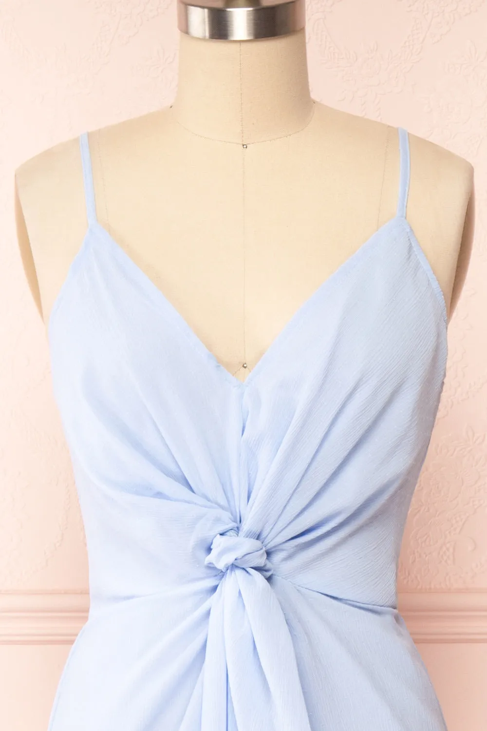 Fatost | Blue Knotted Maxi Dress w/ Slit