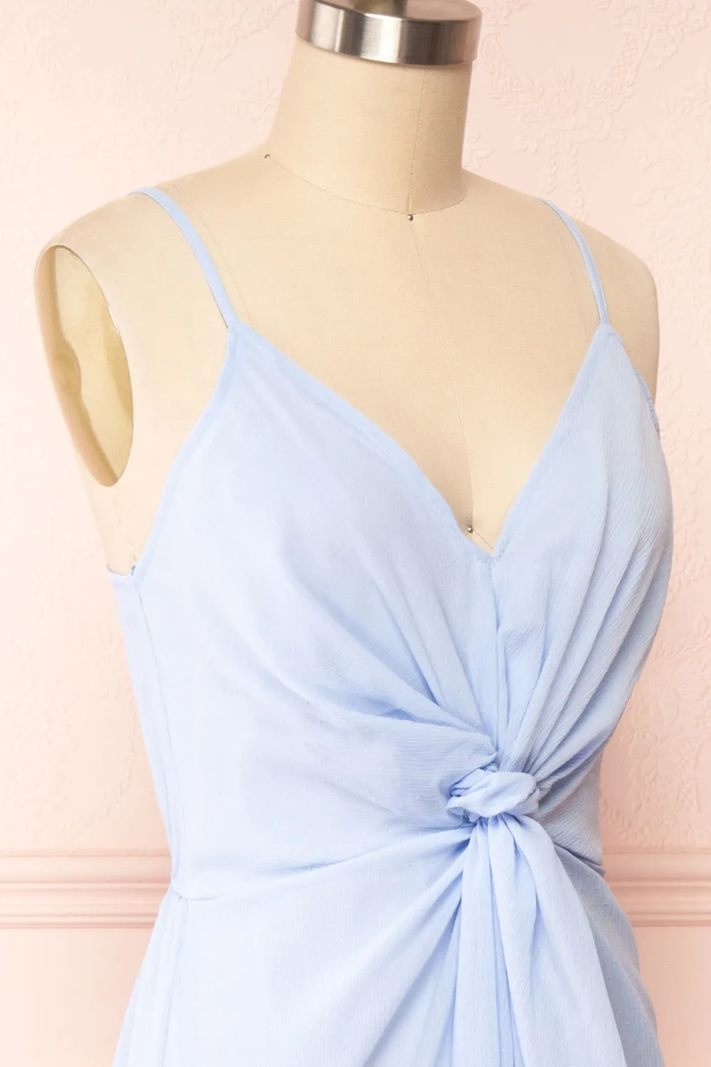 Fatost | Blue Knotted Maxi Dress w/ Slit