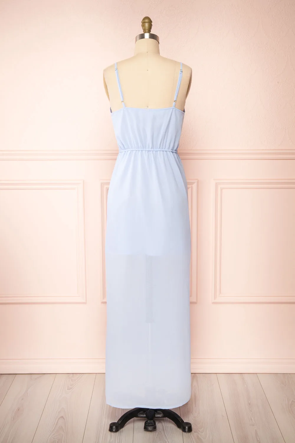 Fatost | Blue Knotted Maxi Dress w/ Slit