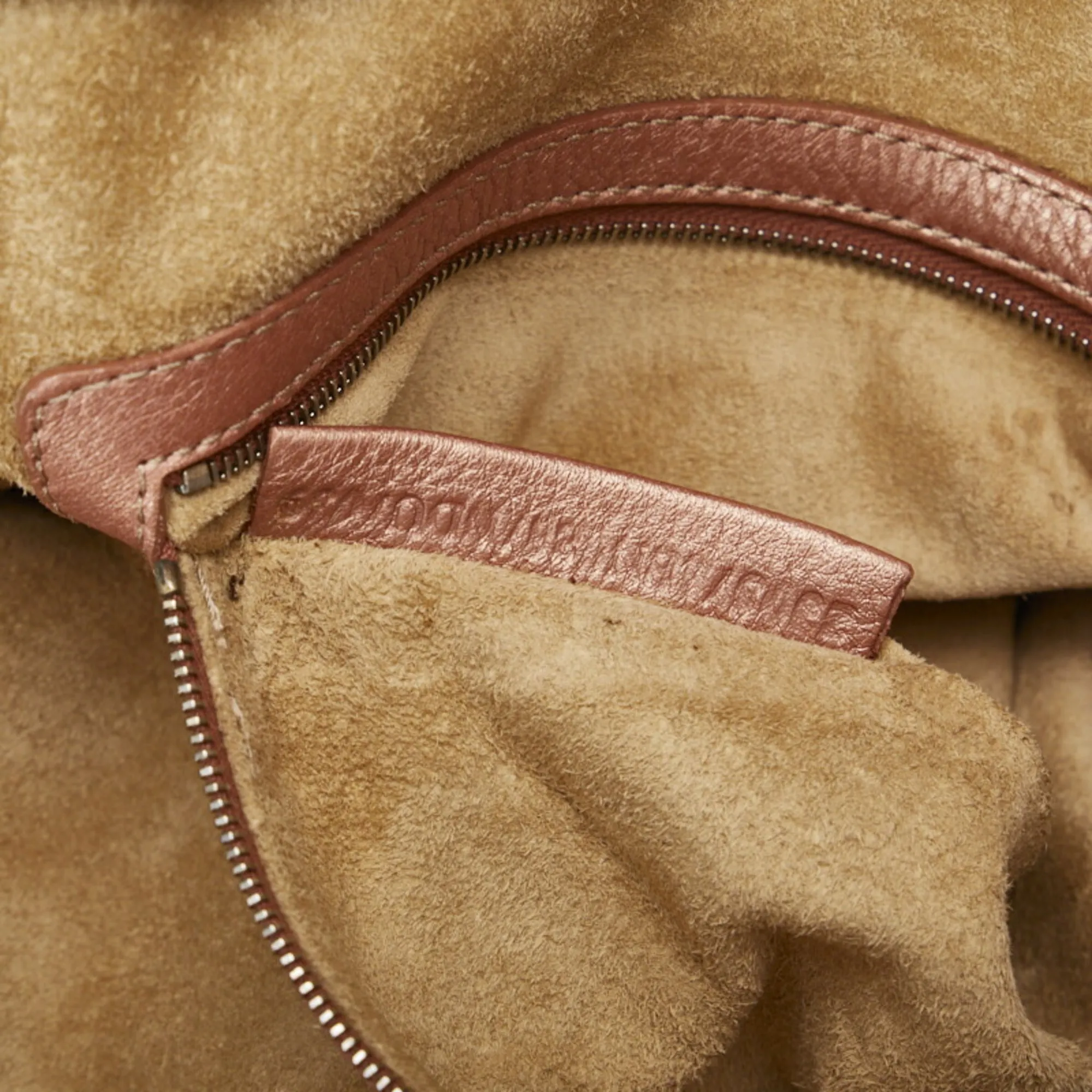FENDI Selleria Handbag Tote Bag Champagne Pink Leather Women's