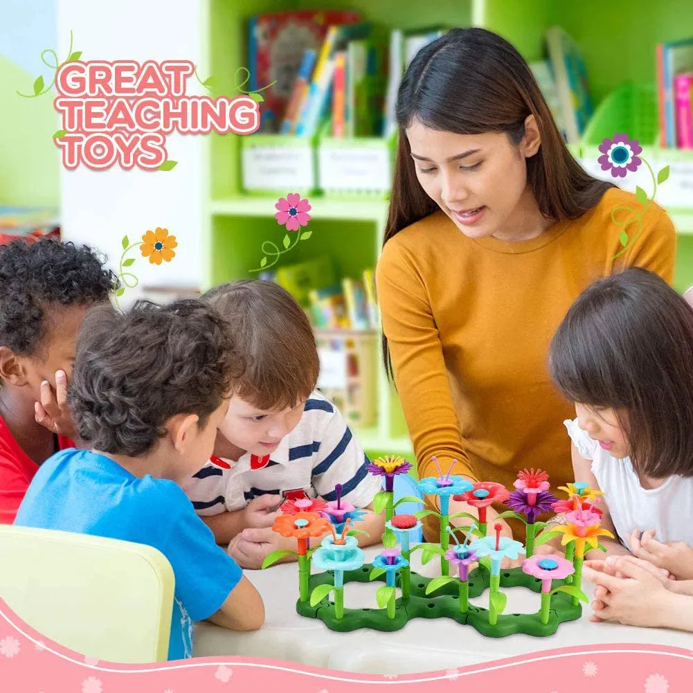 Flower Garden Building Toy Set for 3, 4, 5, 6 Year Old Girls, STEM Educational Activity Toys and Girls Birthday Gift for Age 3  yr Toddlers and Kids( 52 Pcs )