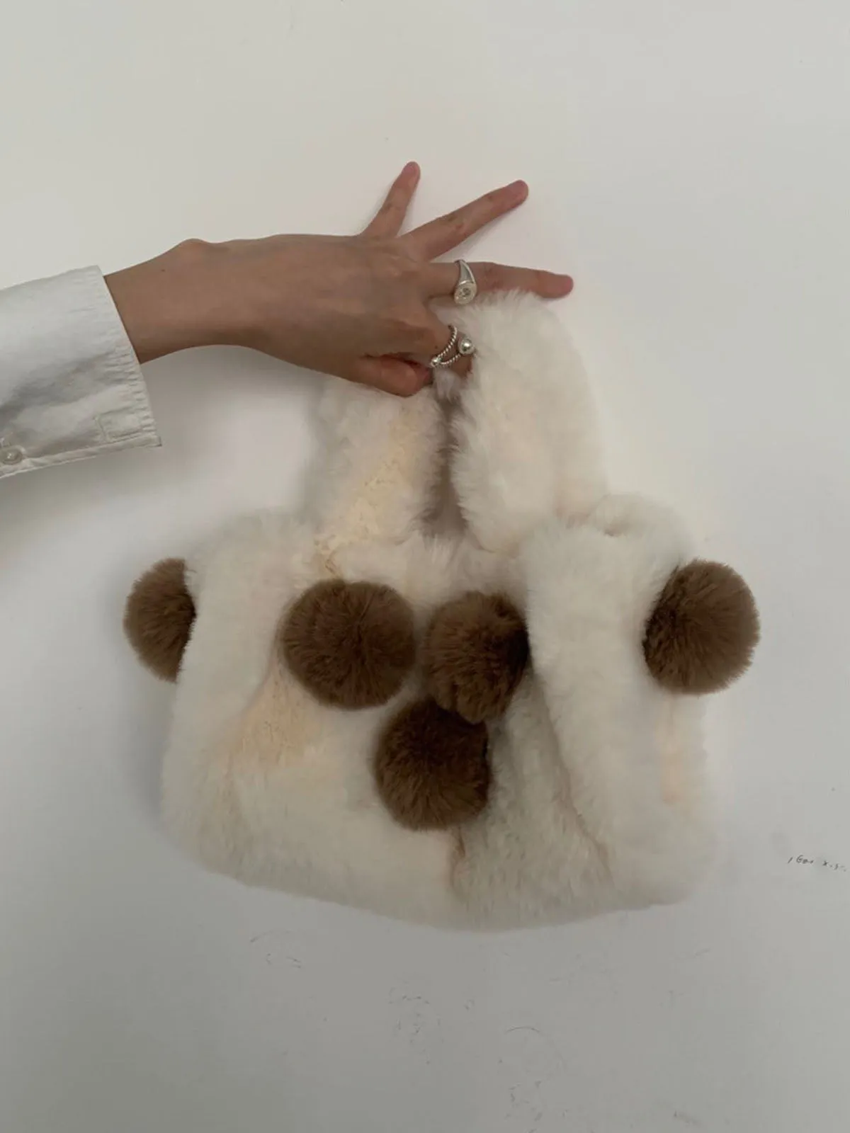 Fluffy Cute Ball Plush Tote Bags