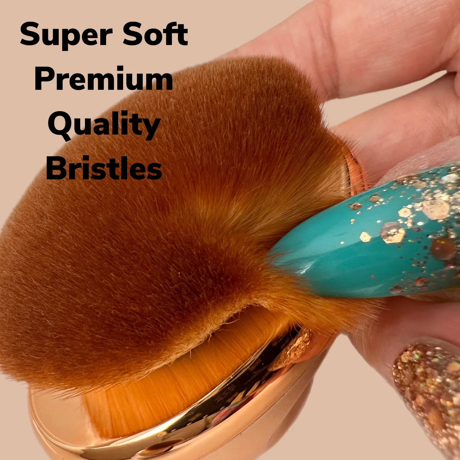 Foundation Brush Makeup Brush SOFT Kabuki Dome Shaped Face Body SPF Blush Bronzer Blending Self-Tanner Buffing Liquid Powder Cream Cosmetic Application Rose Gold Mirror Finish (2pc)