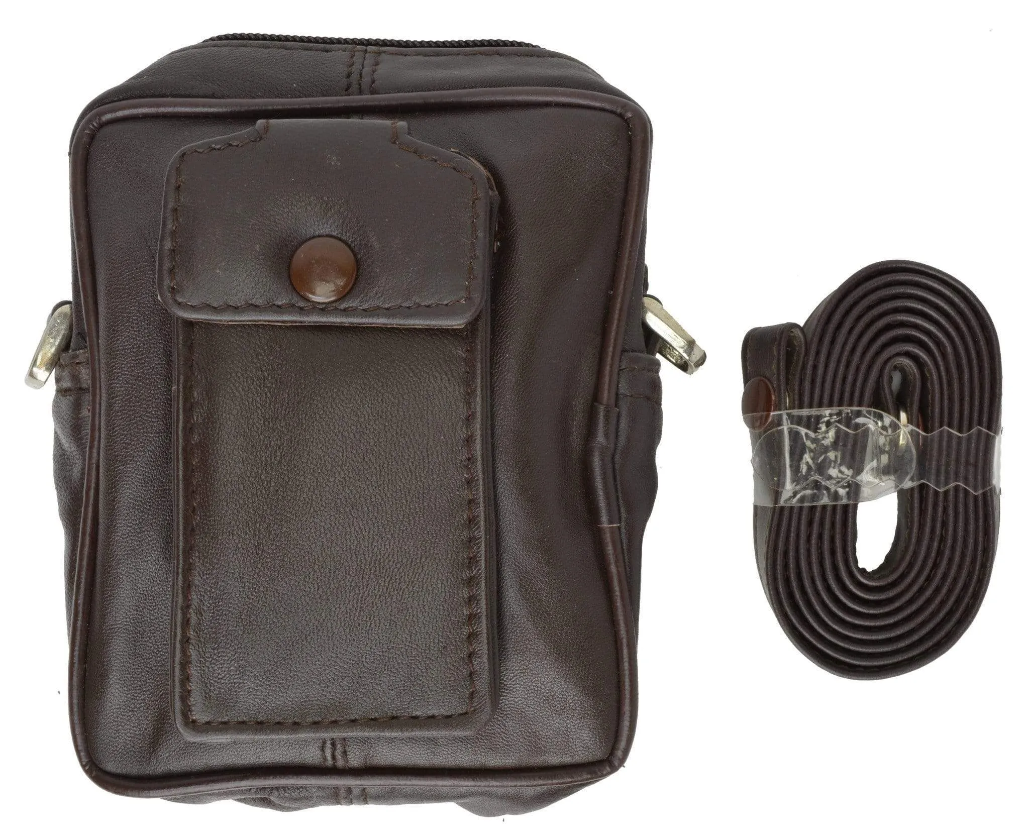Genuine Leather Mini Organizer with Cellphone Holder With Shoulder Strap 101 (C)