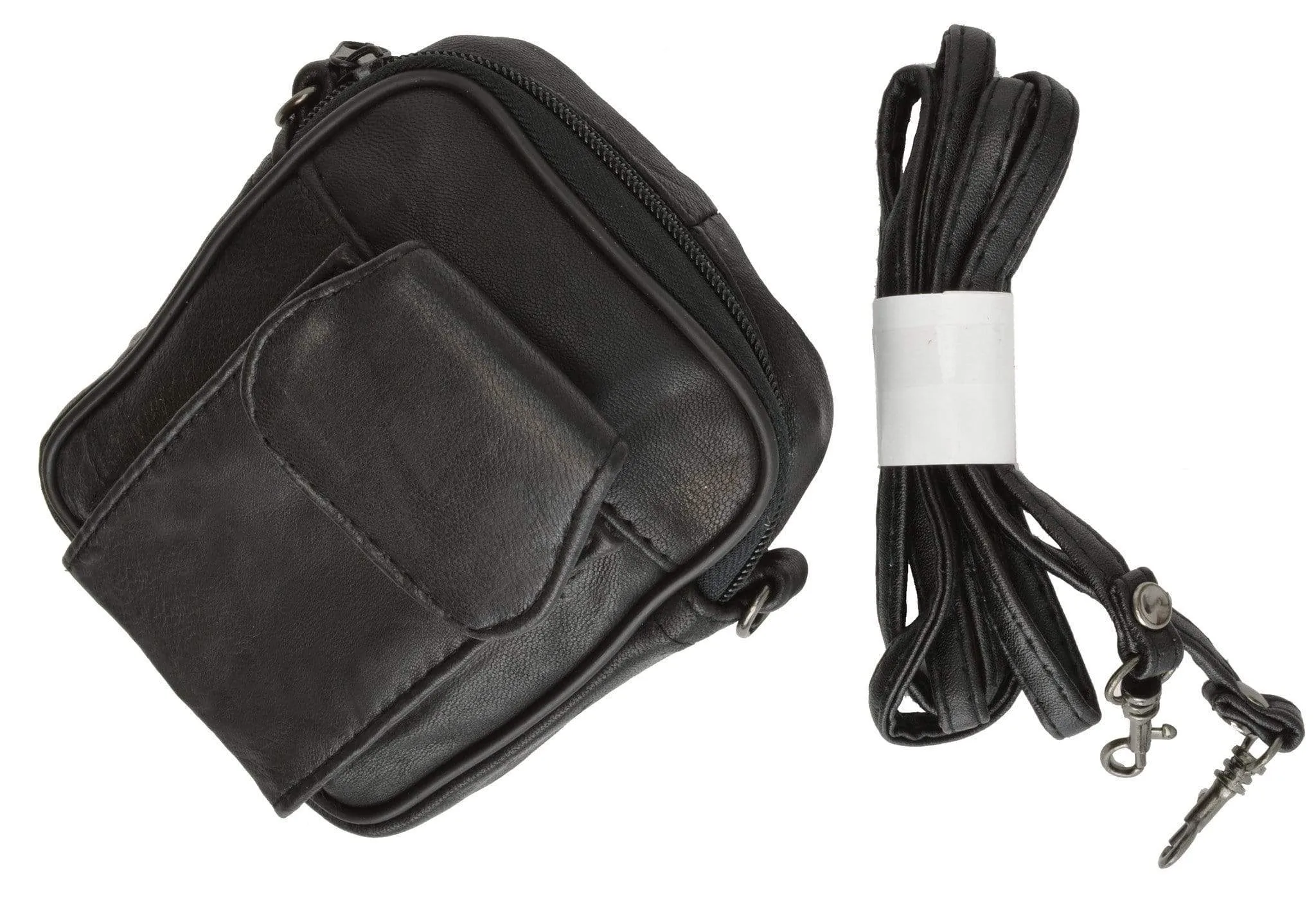Genuine Leather Mini Organizer with Cellphone Holder With Shoulder Strap 101 (C)