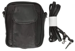 Genuine Leather Mini Organizer with Cellphone Holder With Shoulder Strap 101 (C)