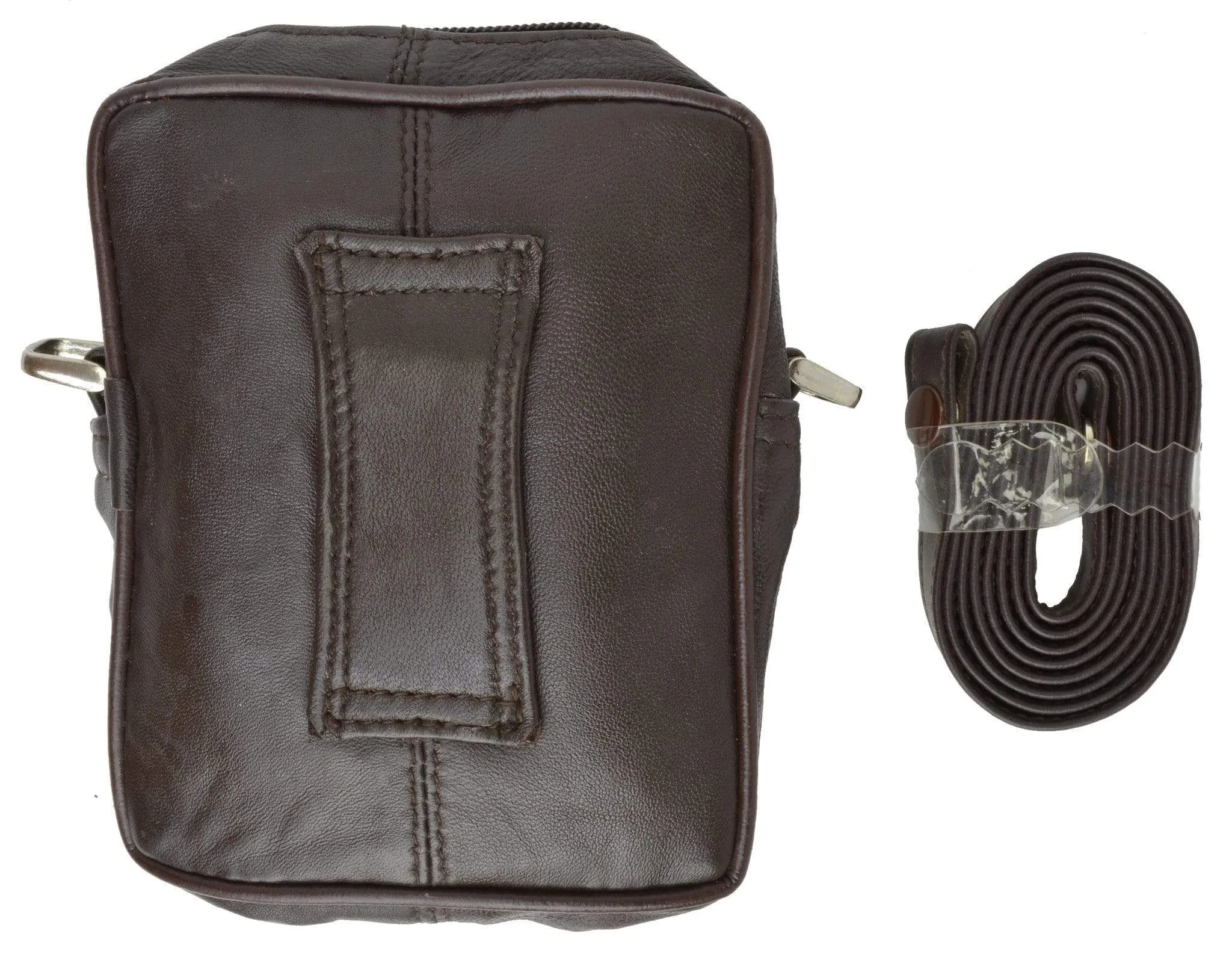 Genuine Leather Mini Organizer with Cellphone Holder With Shoulder Strap 101 (C)