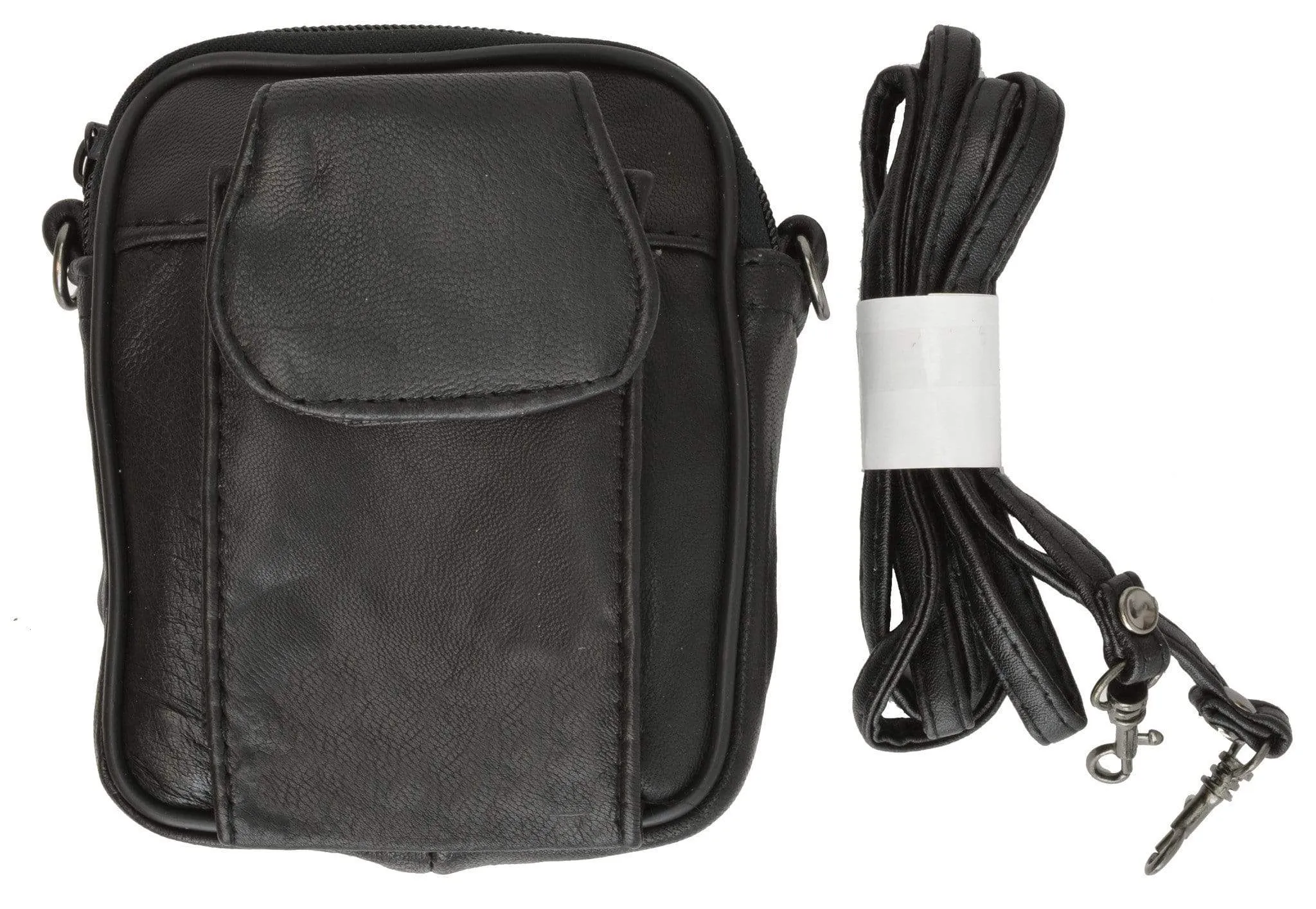 Genuine Leather Mini Organizer with Cellphone Holder With Shoulder Strap 101 (C)