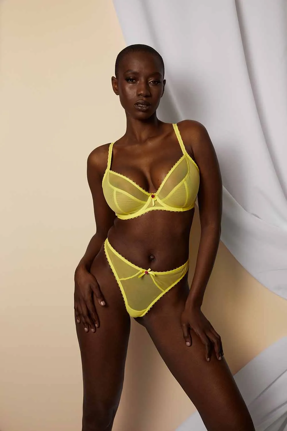 Grace Lemon Yellow Plunge Bra
