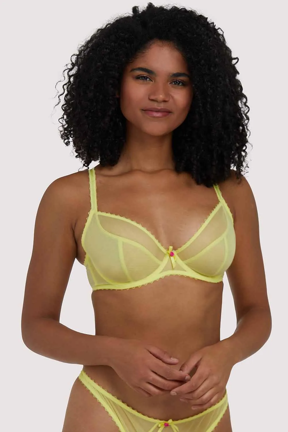Grace Lemon Yellow Plunge Bra