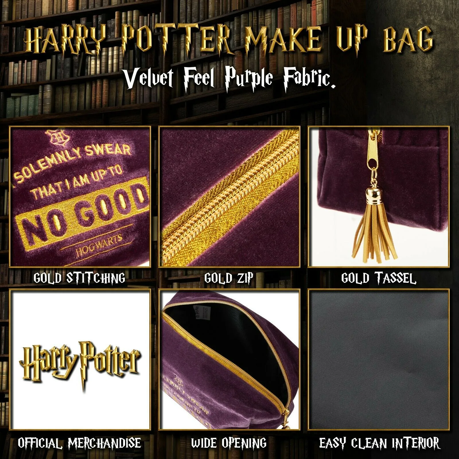 Harry Potter Hogwarts Make Up Bags for Women