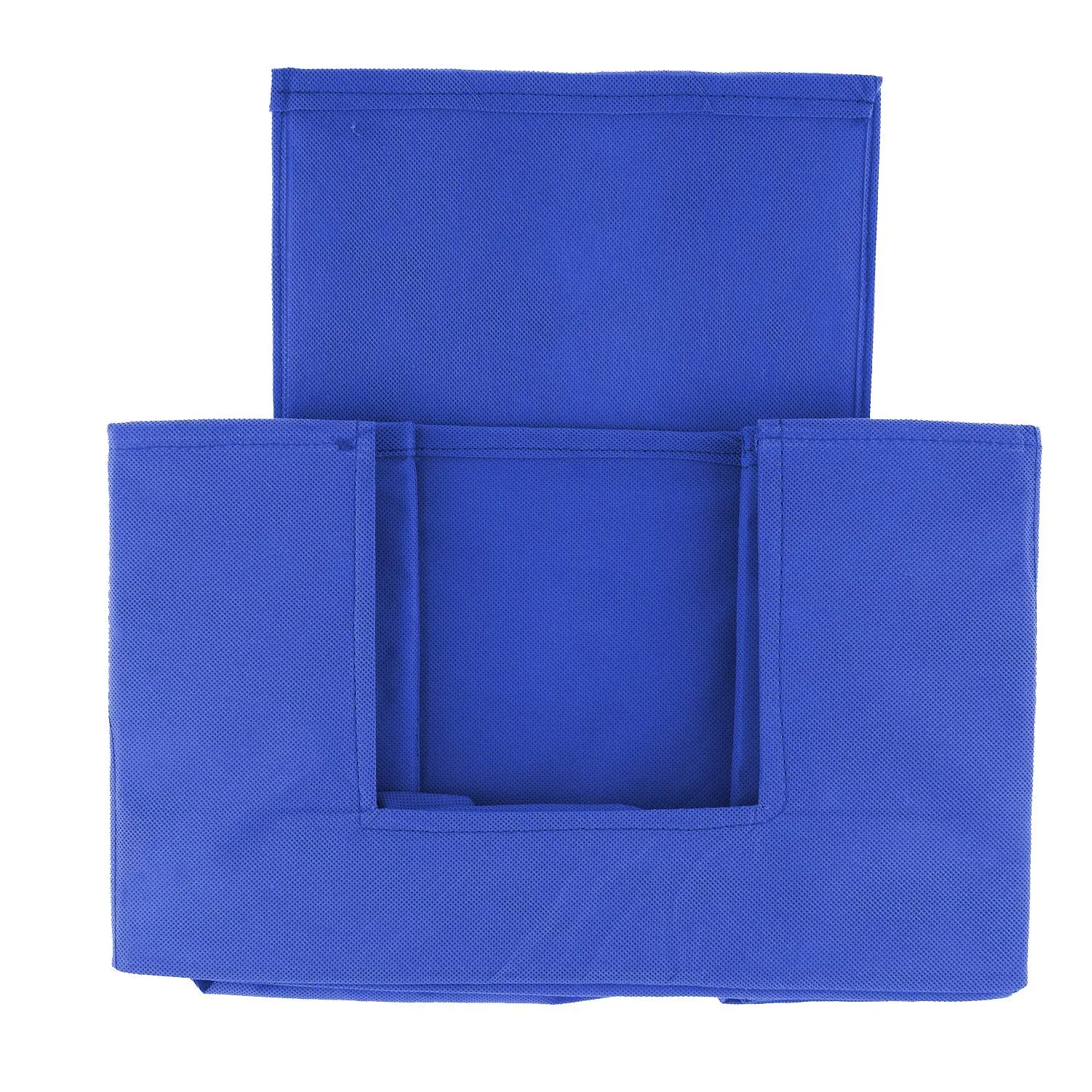 Heart Home Non-Woven Foldable Saree Stacker, Wardrobe Organizer, Storage Bin With Handle- Pack of 2 (Blue)-HS43HEARTH26422