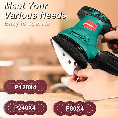 HYCHIKA Corded Handheld Orbital Sander 2.5 Amp 300W 13000RPM