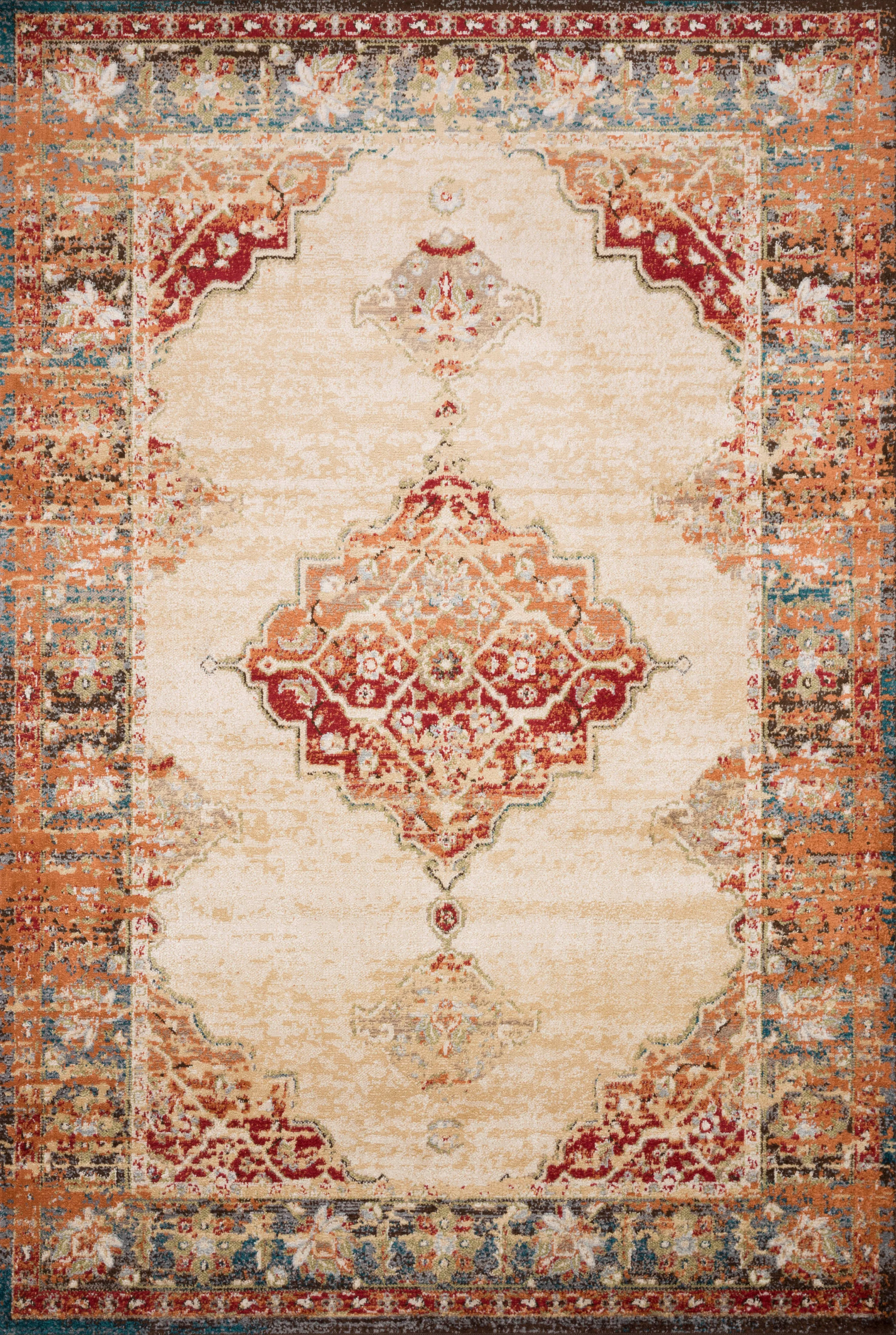 Isadora Rug in Ant. Ivory & Sunset