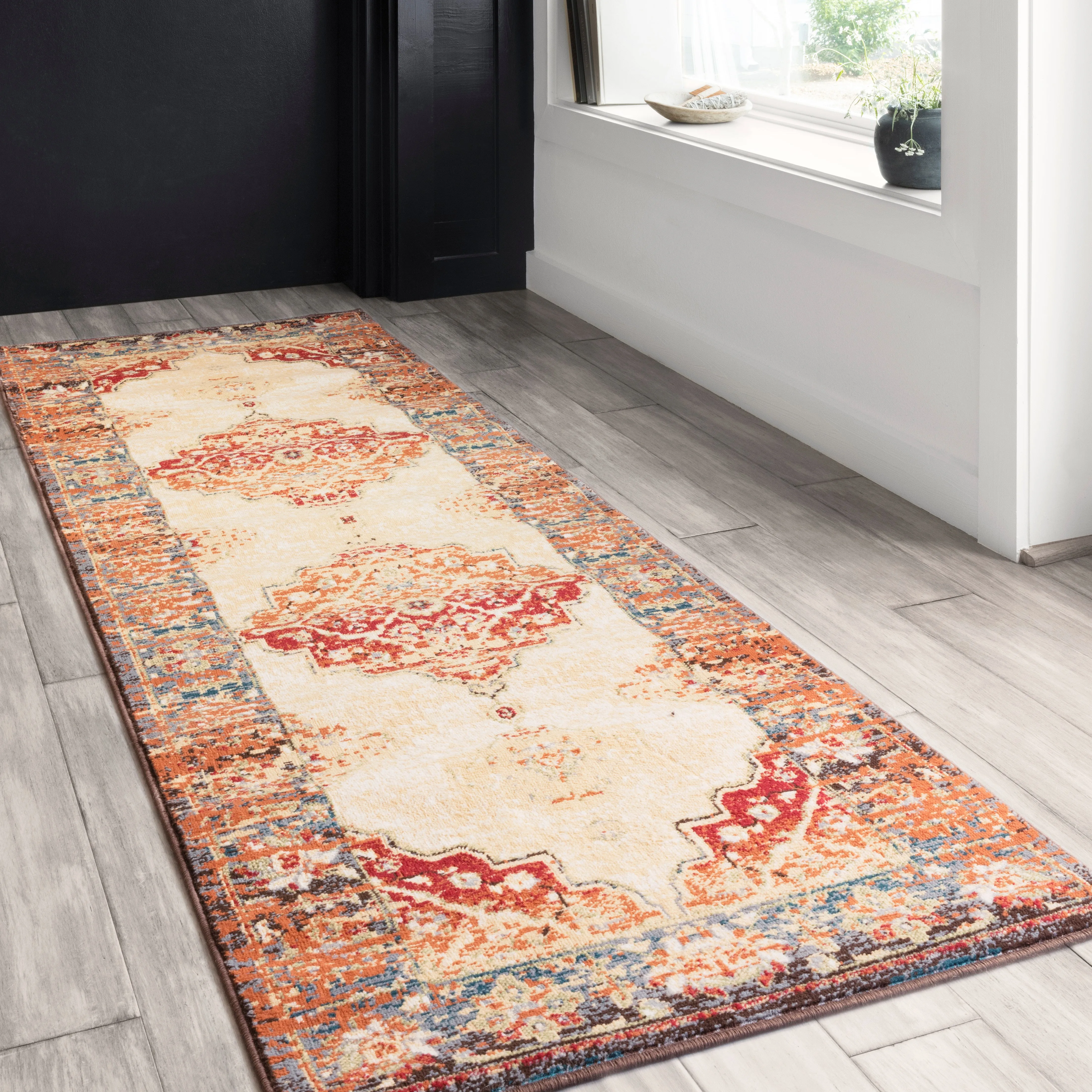 Isadora Rug in Ant. Ivory & Sunset