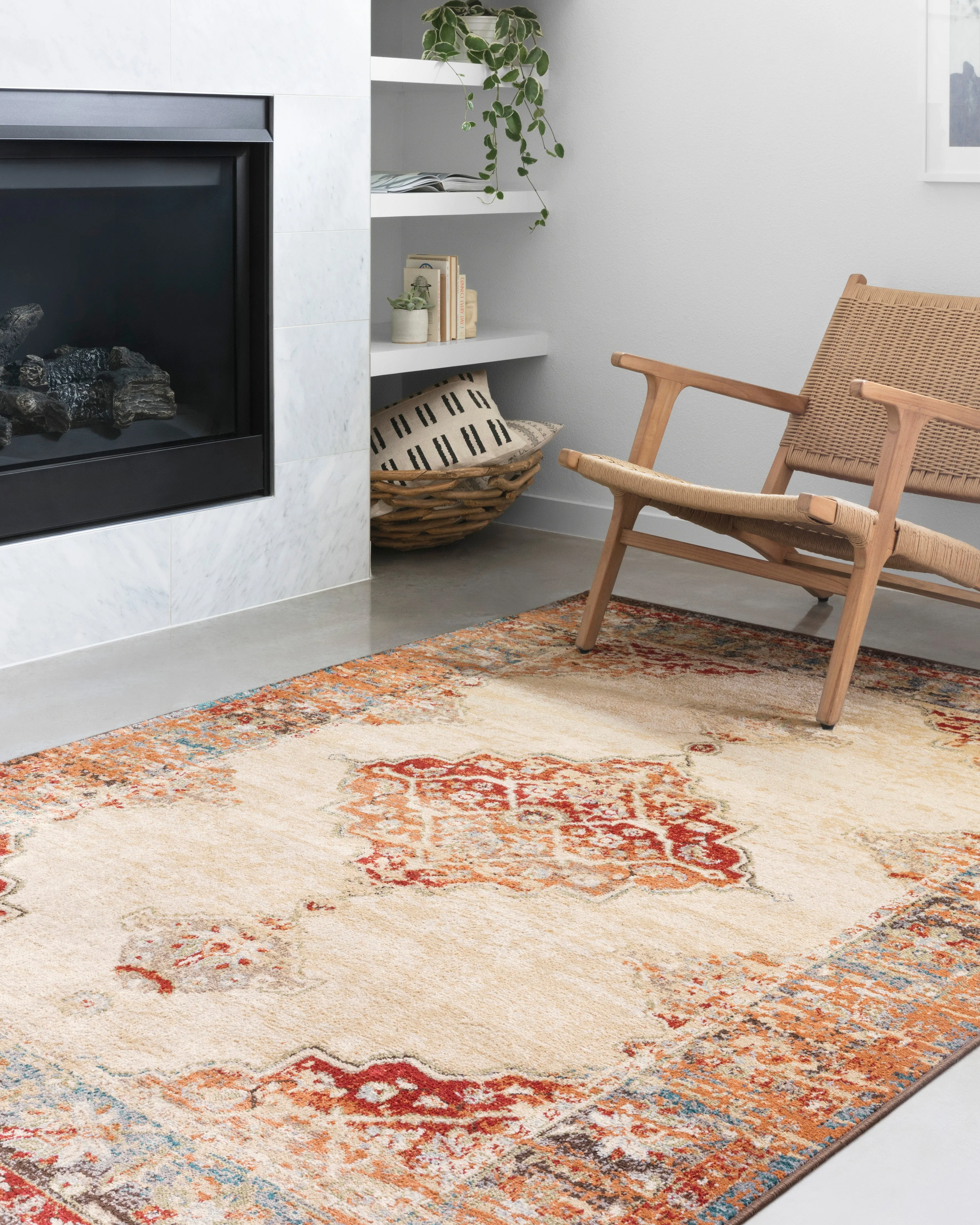 Isadora Rug in Ant. Ivory & Sunset