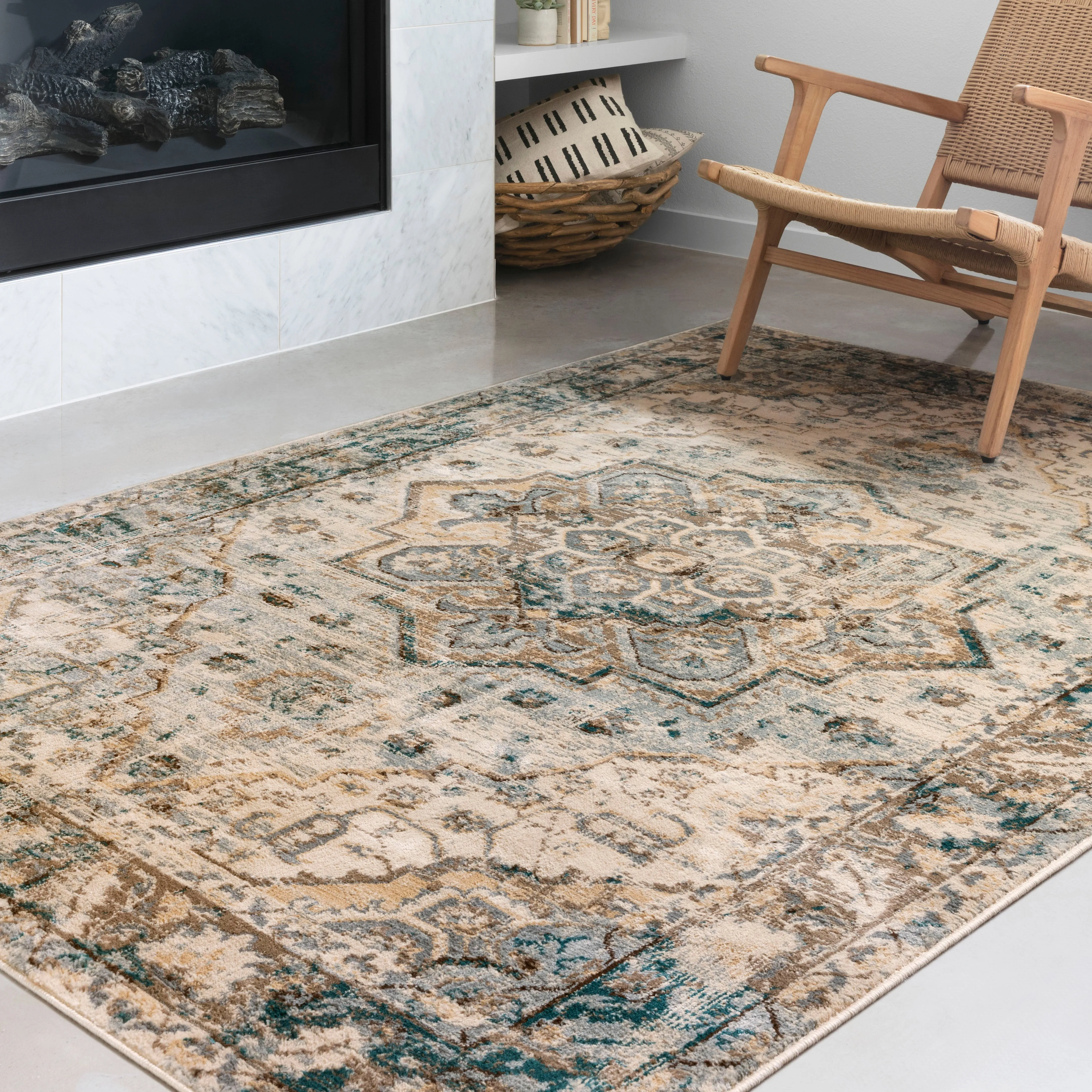 Isadora Rug in Oatmeal & Bark