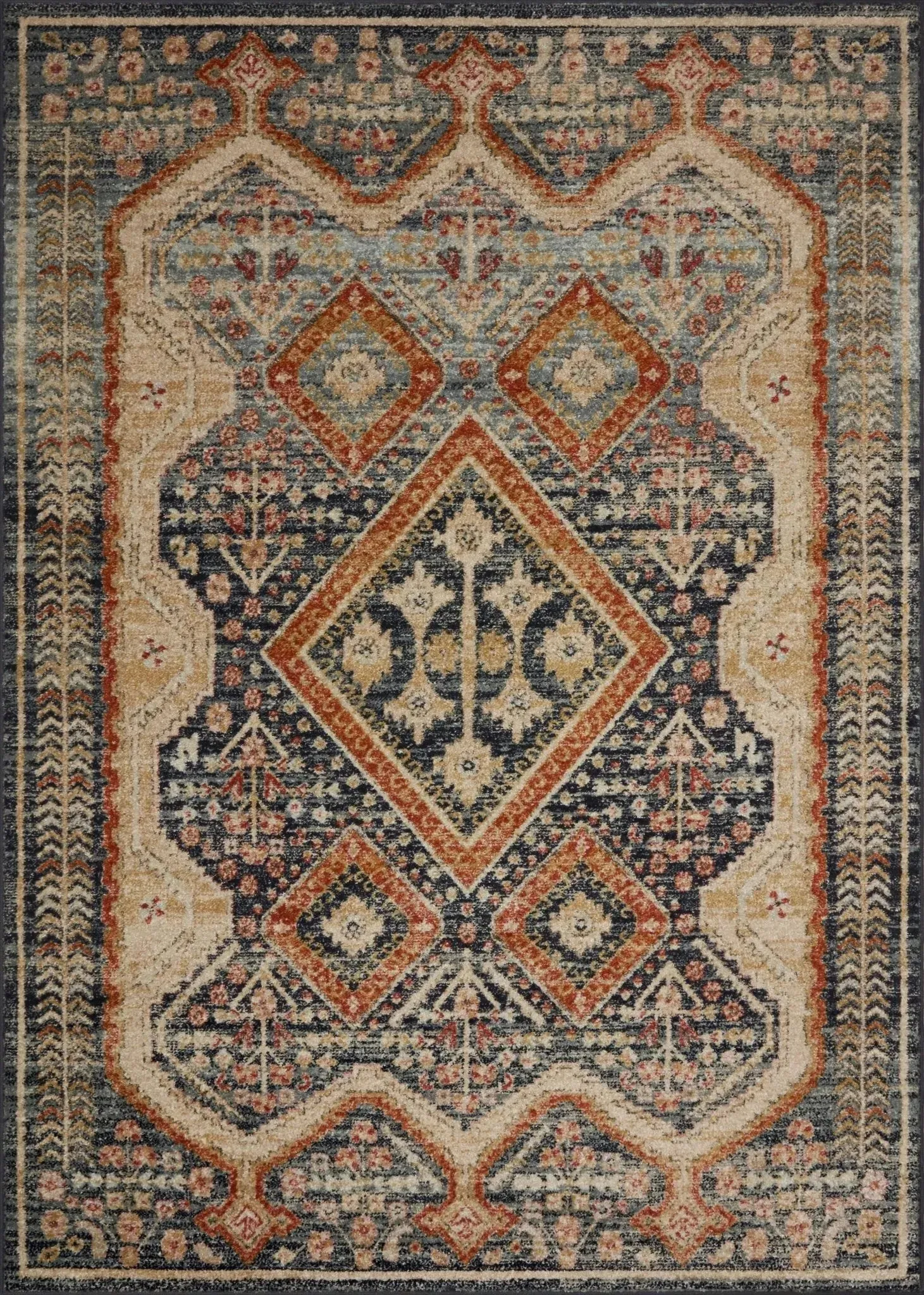 Jocelyn JOC-05 Navy/Multi Rug