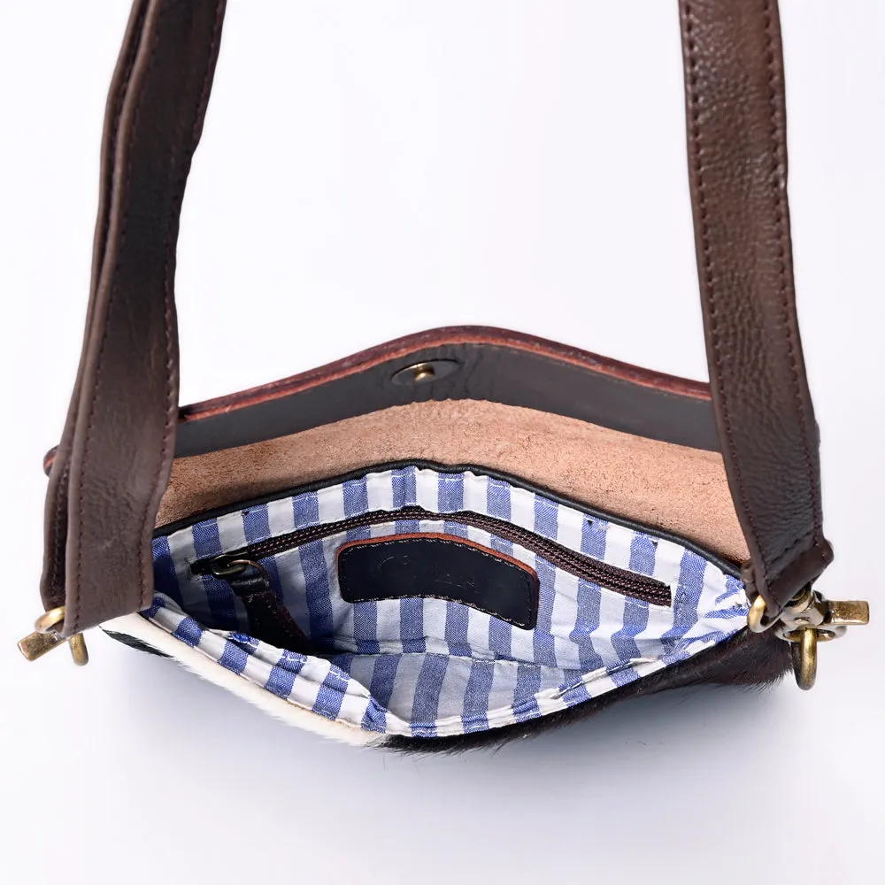 KBK113 - KBK113 -CROSS BODY Hand Tooled Saddle Leather with Cowhide Leather Ladies Bag KBK113 - KBK1