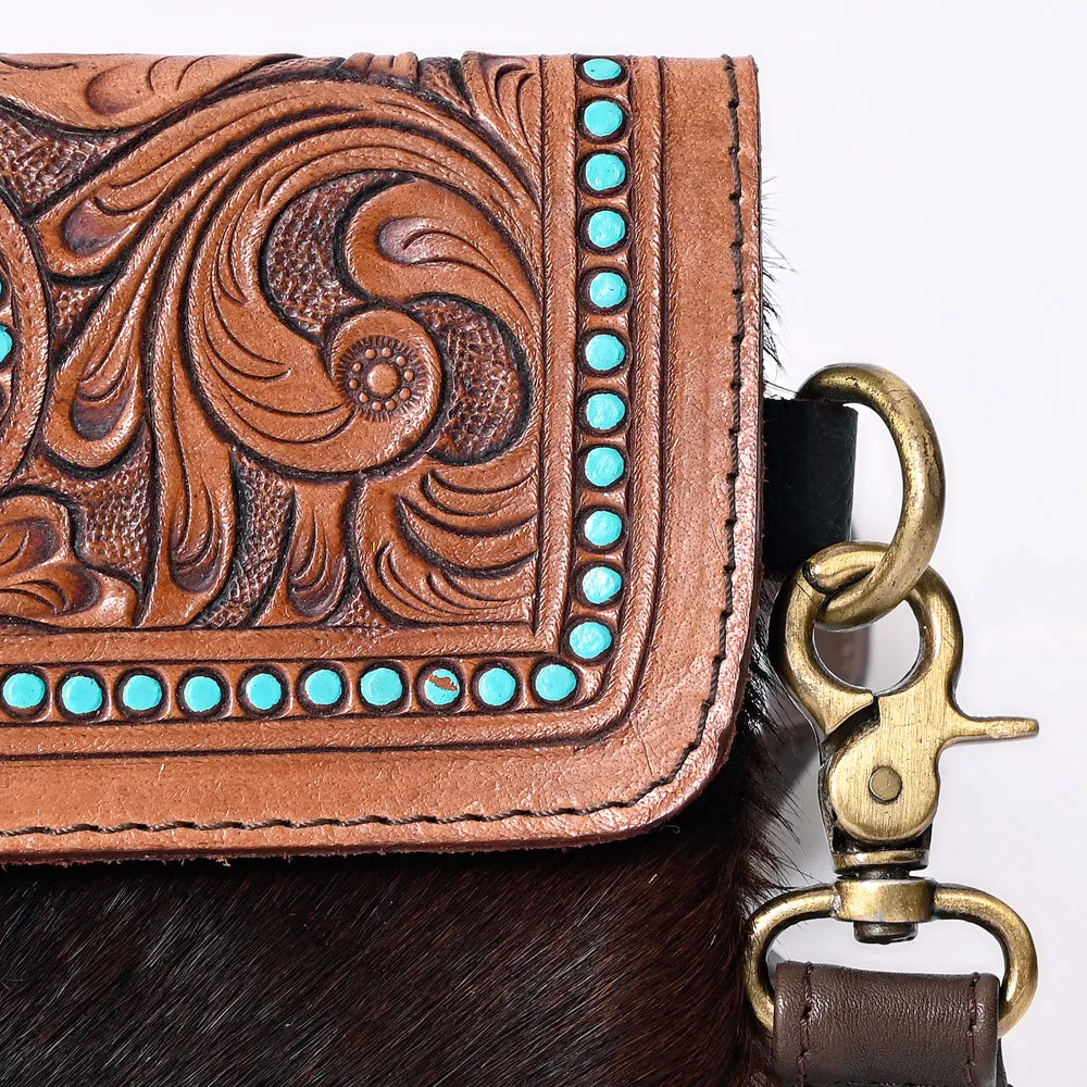 KBK113 - KBK113 -CROSS BODY Hand Tooled Saddle Leather with Cowhide Leather Ladies Bag KBK113 - KBK1