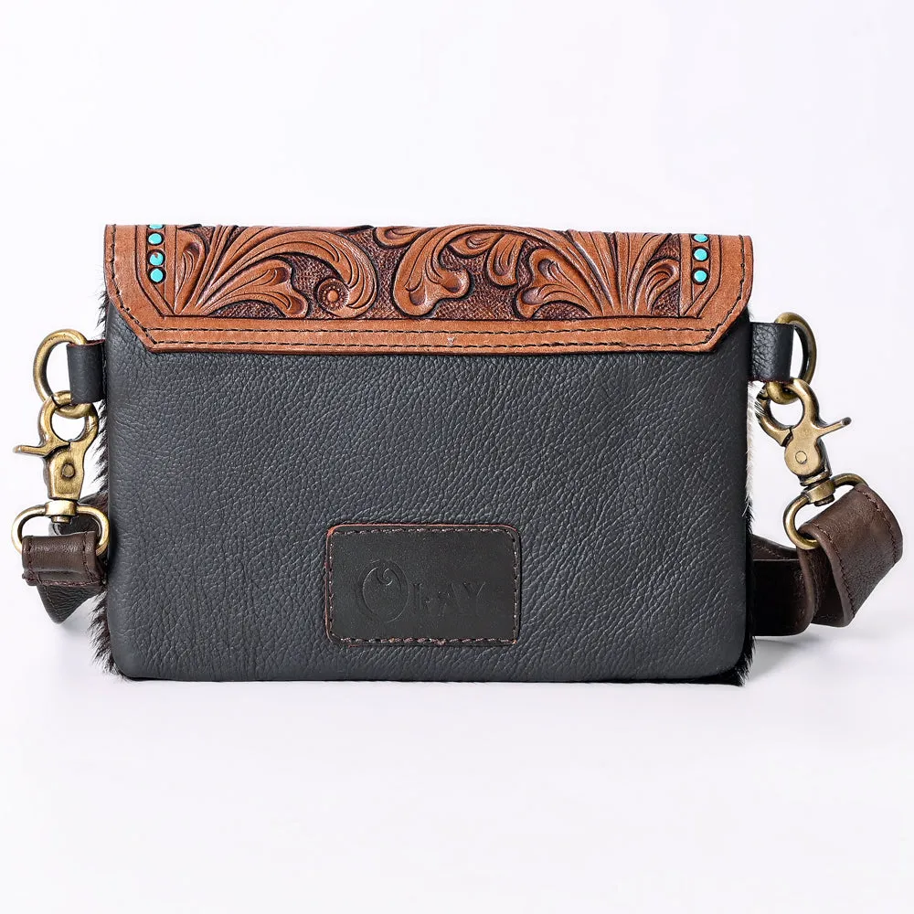 KBK113 - KBK113 -CROSS BODY Hand Tooled Saddle Leather with Cowhide Leather Ladies Bag KBK113 - KBK1