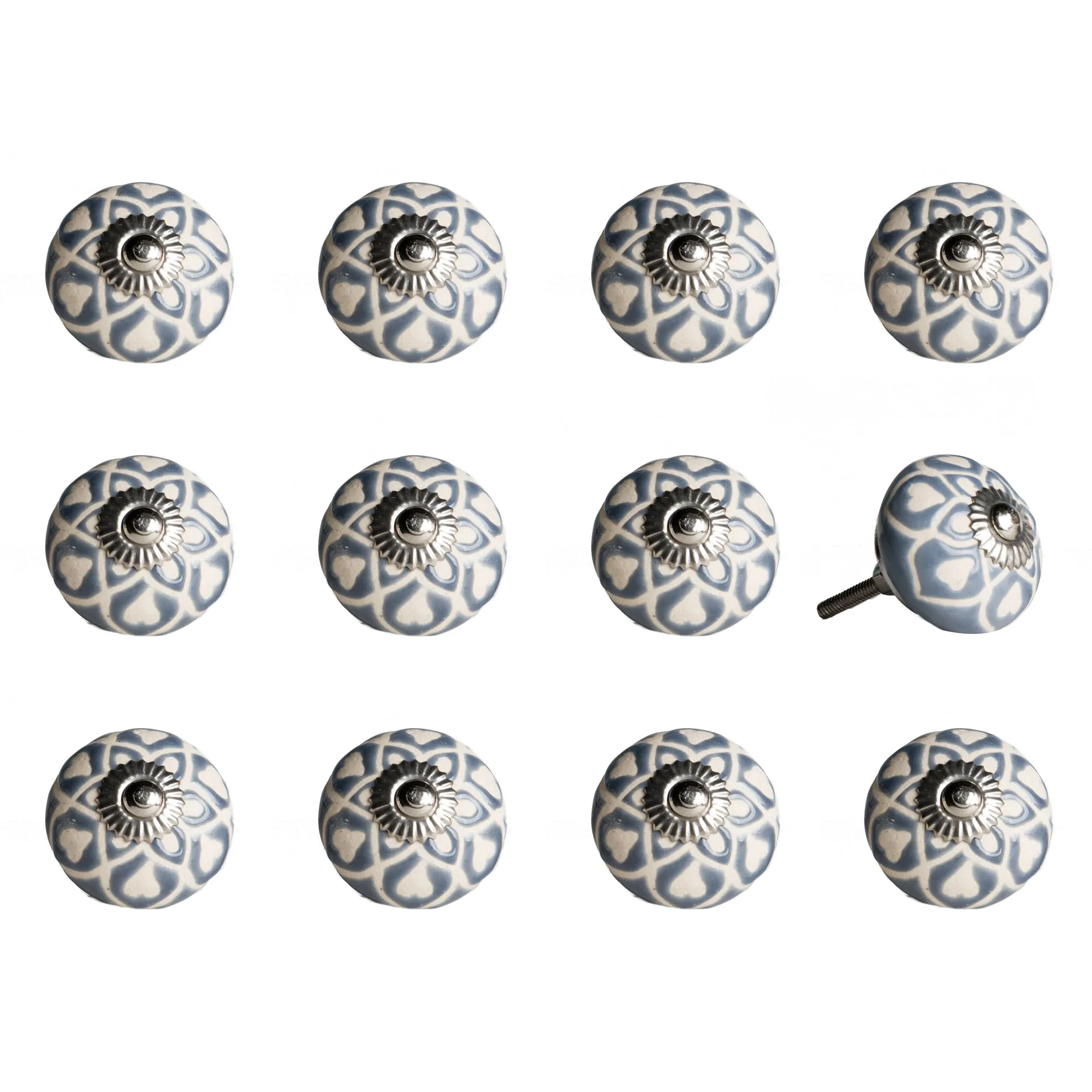 Knob-It Home Decor Classic Cabinet & Drawer Knobs-Blue/Cream/Silver