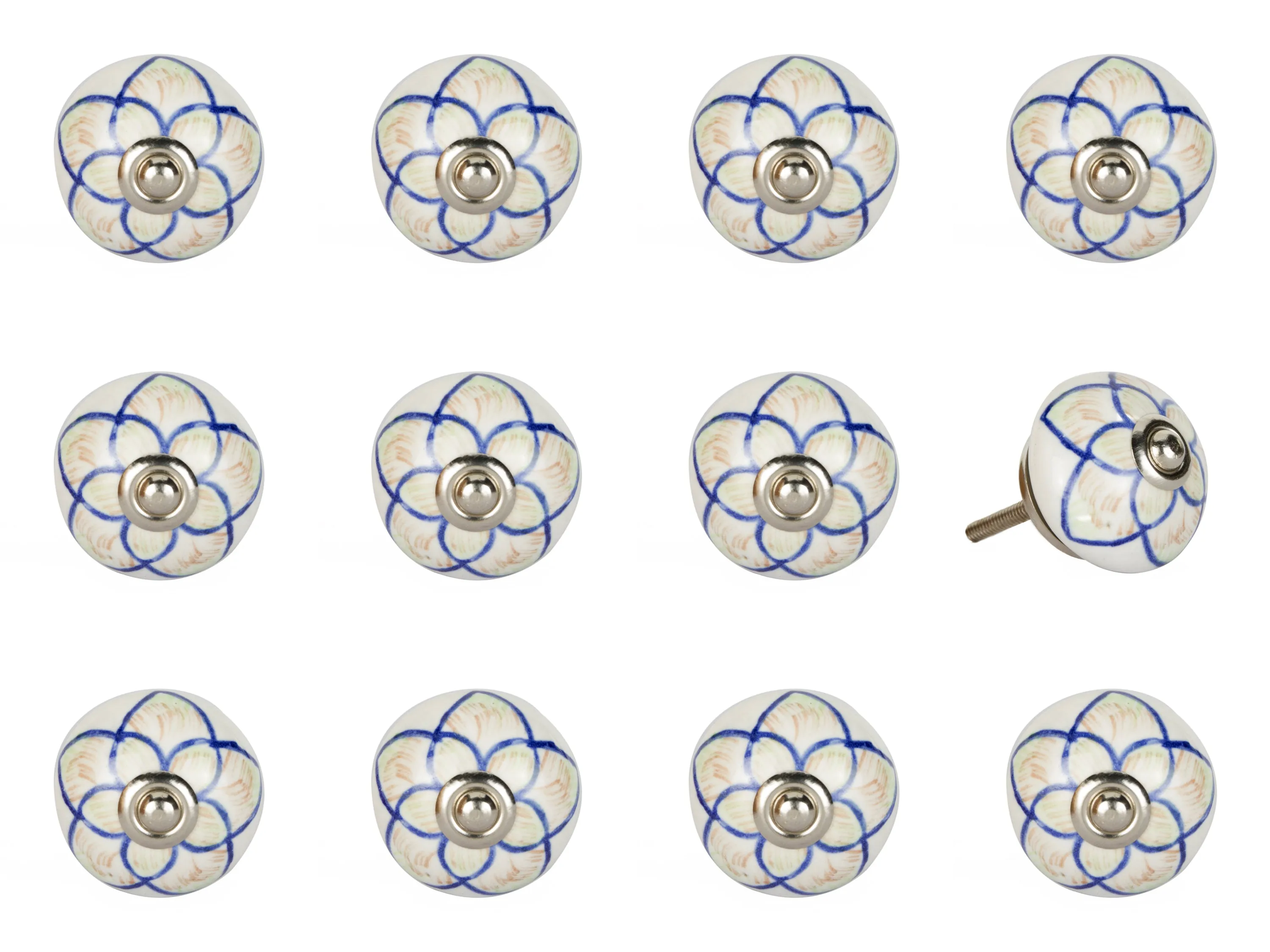 Knob-It Home Decor Classic Cabinet & Drawer Knobs-Cream/Blue/Silver