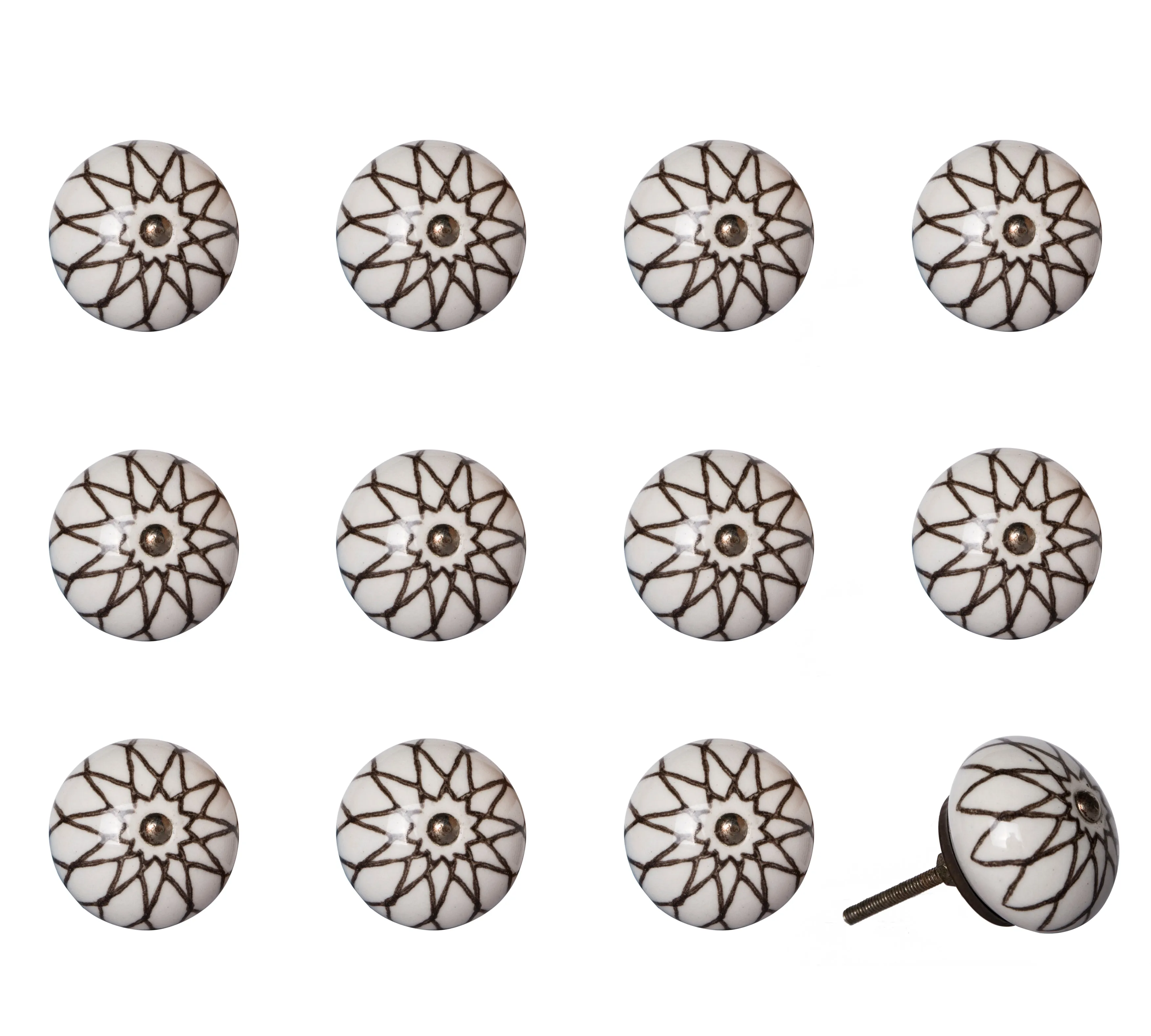 Knob-It Home Decor Classic Cabinet & Drawer Knobs-Cream/Brown/Copper