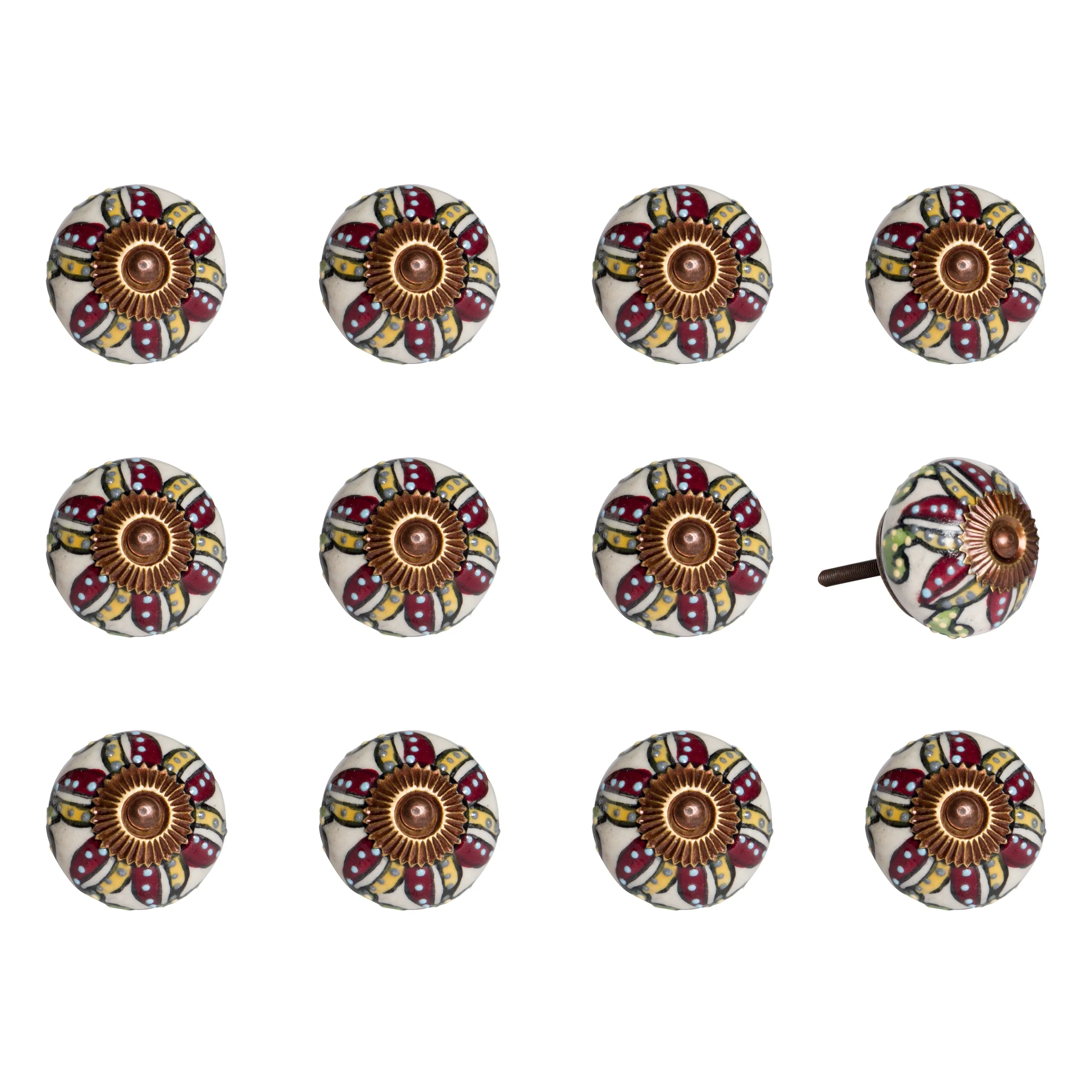 Knob-It Home Decor Classic Cabinet & Drawer Knobs-Cream/Burgundy/Yellow/Copper