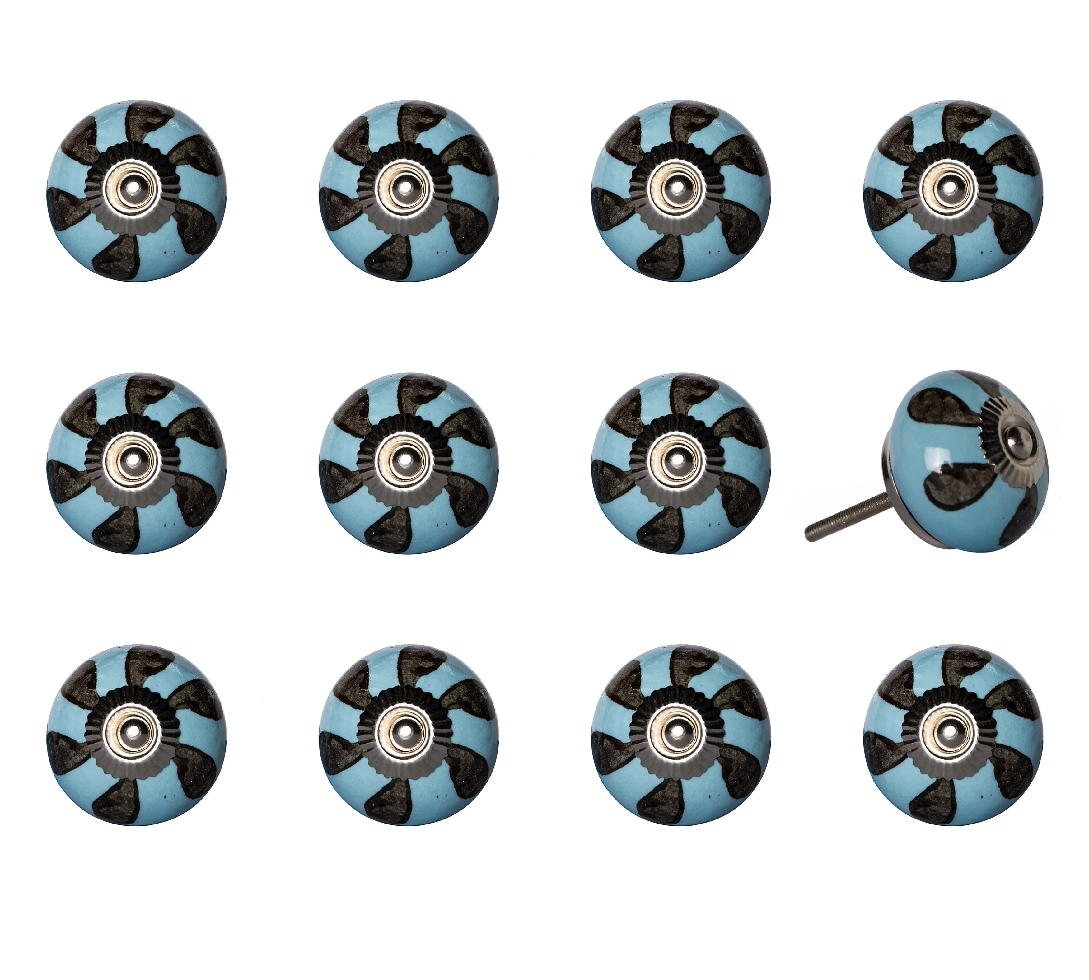 Knob-It Home Decor Classic Cabinet & Drawer Knobs-Light Blue/Gray/Silver