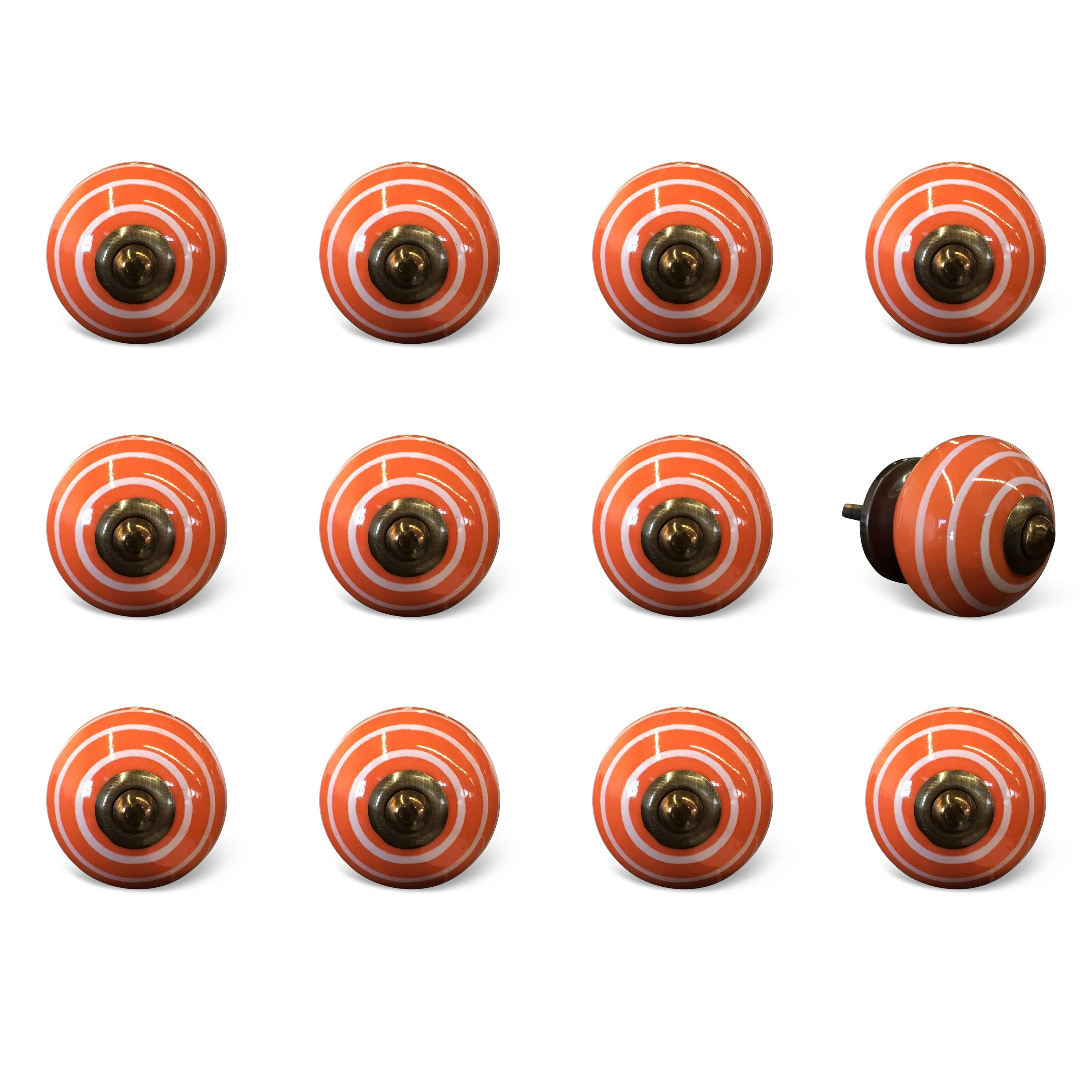 Knob-It Home Decor Classic Cabinet & Drawer Knobs-Orange/White/Copper