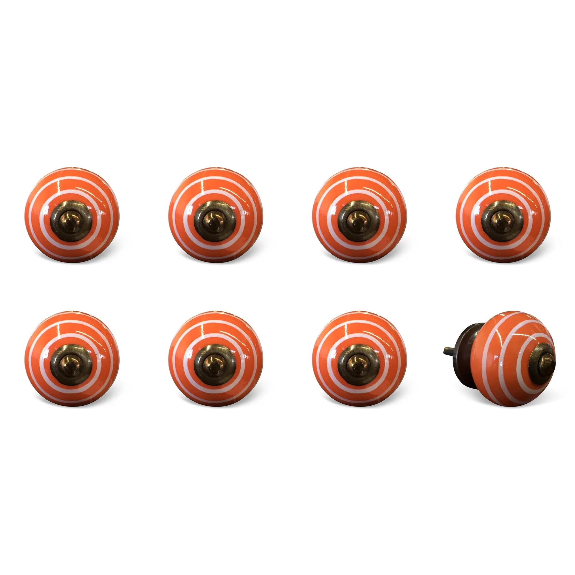 Knob-It Home Decor Classic Cabinet & Drawer Knobs-Orange/White/Copper