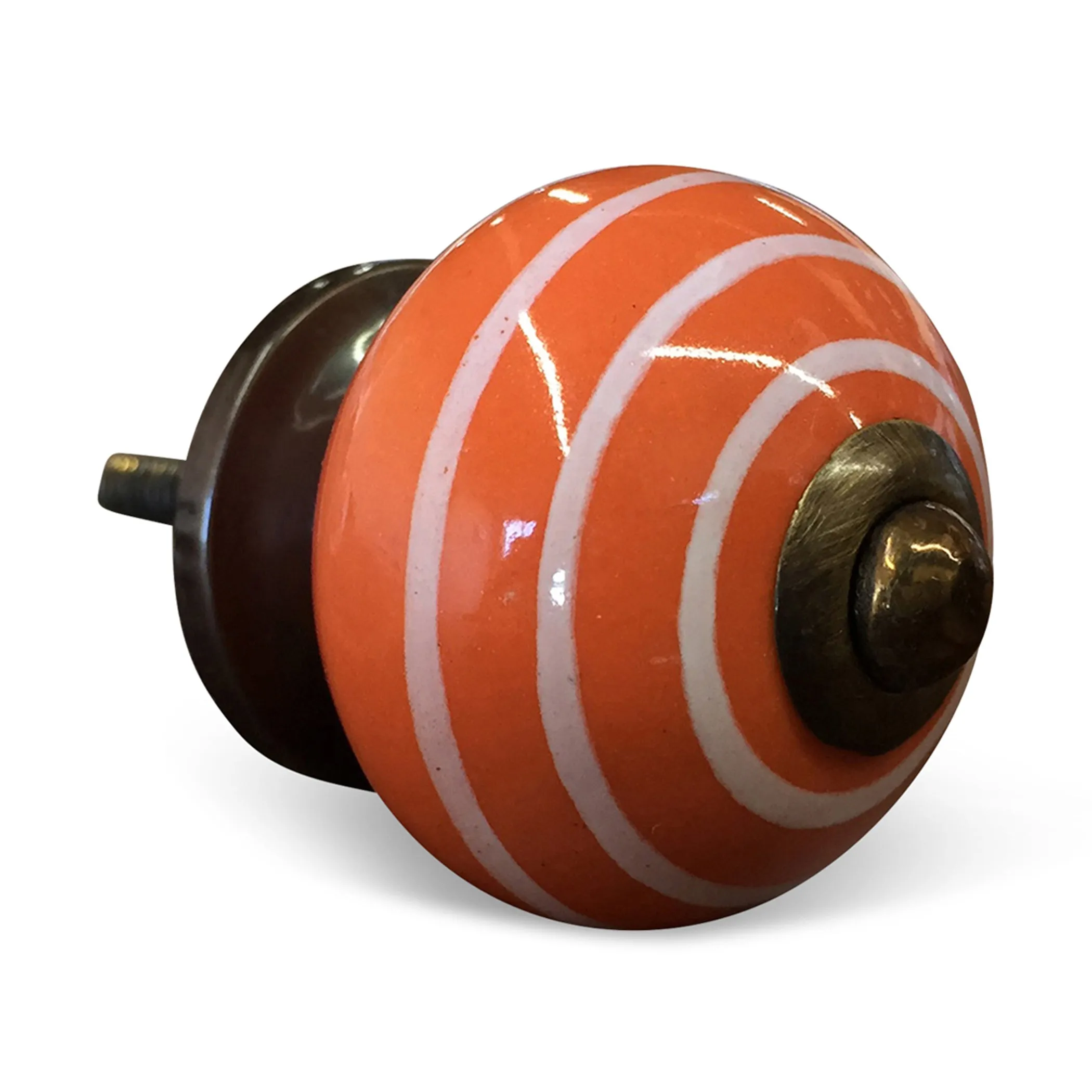 Knob-It Home Decor Classic Cabinet & Drawer Knobs-Orange/White/Copper
