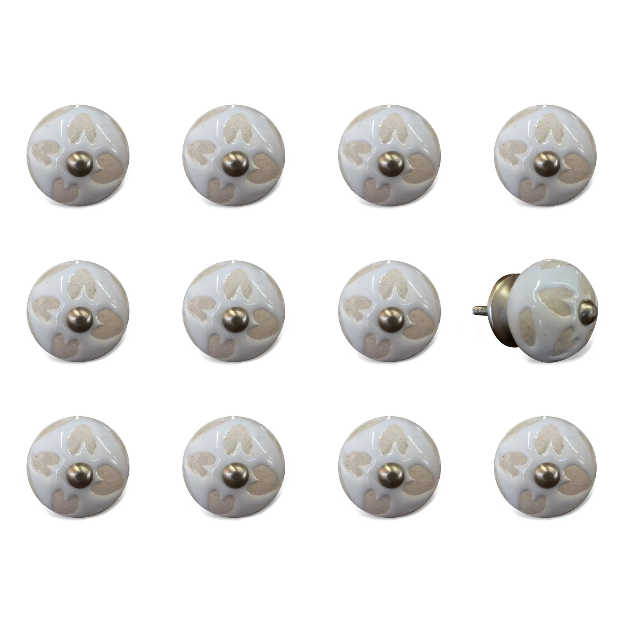 Knob-It Home Decor Classic Cabinet & Drawer Knobs-White/Beige/Silver