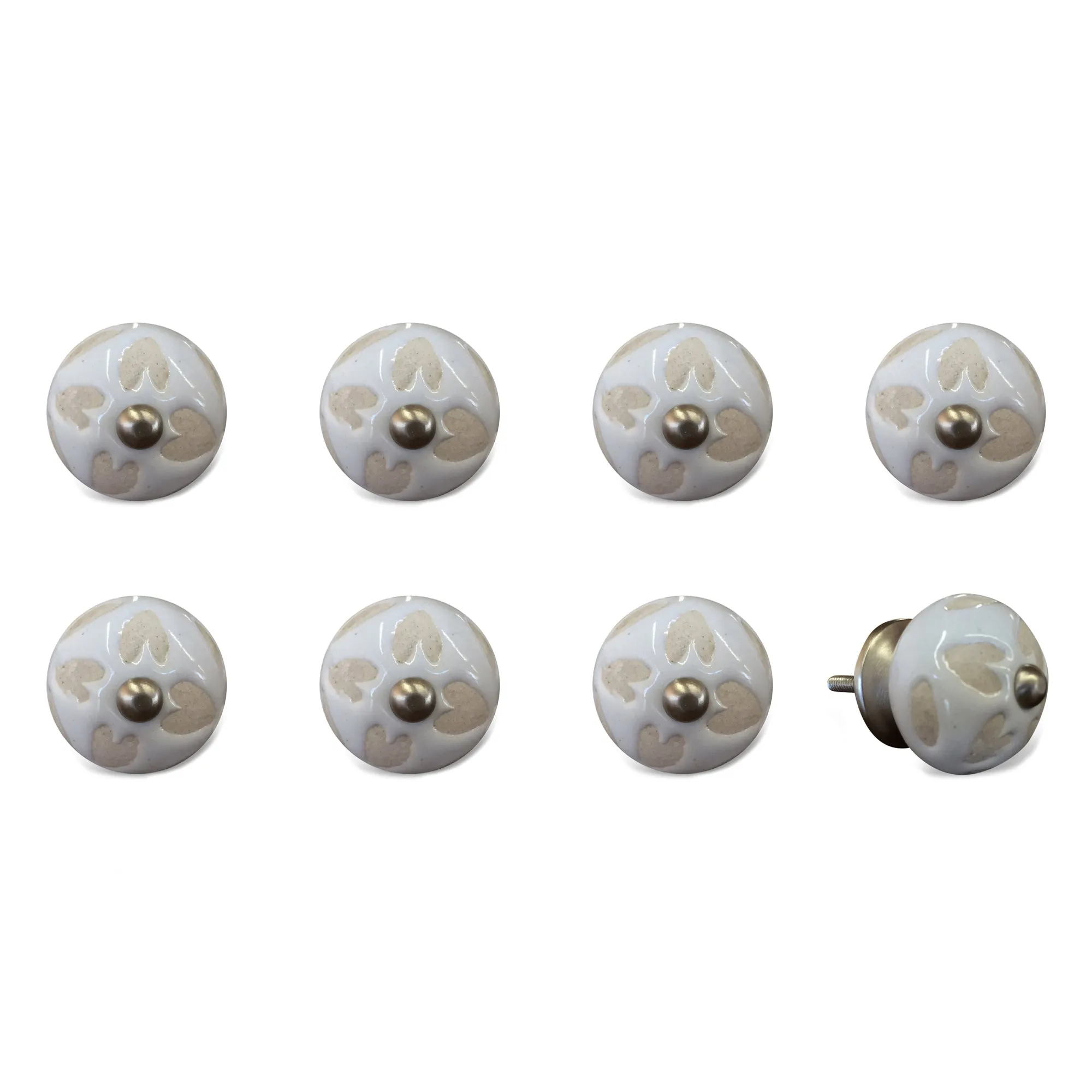 Knob-It Home Decor Classic Cabinet & Drawer Knobs-White/Beige/Silver