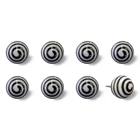 Knob-It Home Decor Classic Cabinet & Drawer Knobs-White/Black Swirl