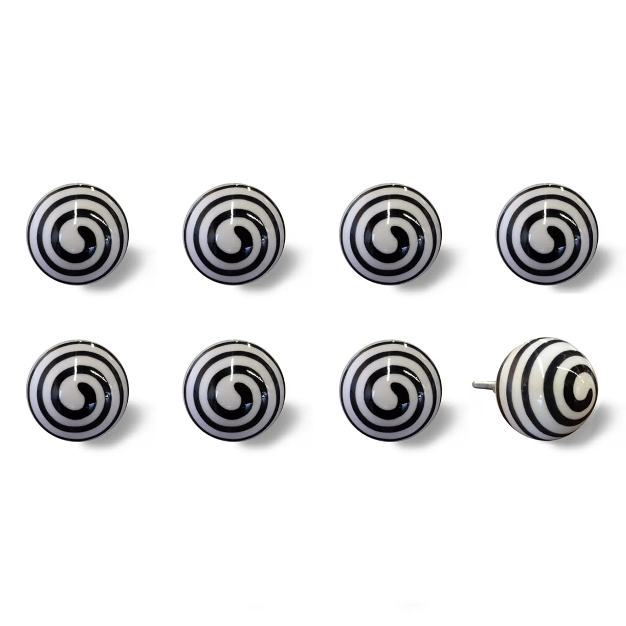 Knob-It Home Decor Classic Cabinet & Drawer Knobs-White/Black Swirl