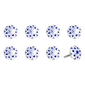 Knob-It Home Decor Classic Cabinet & Drawer Knobs-White/Blue