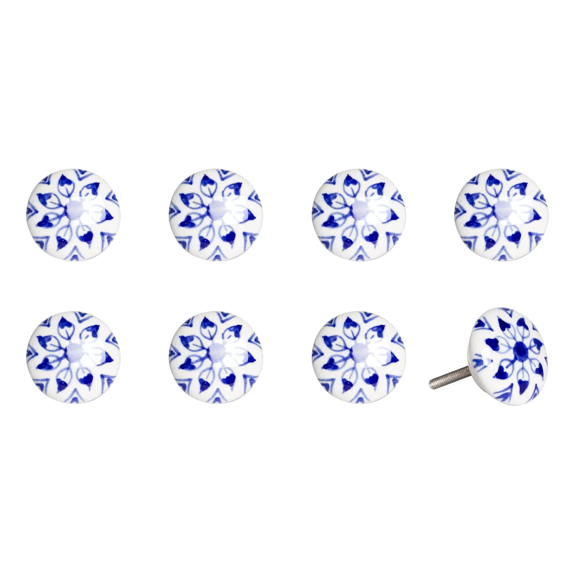 Knob-It Home Decor Classic Cabinet & Drawer Knobs-White/Blue