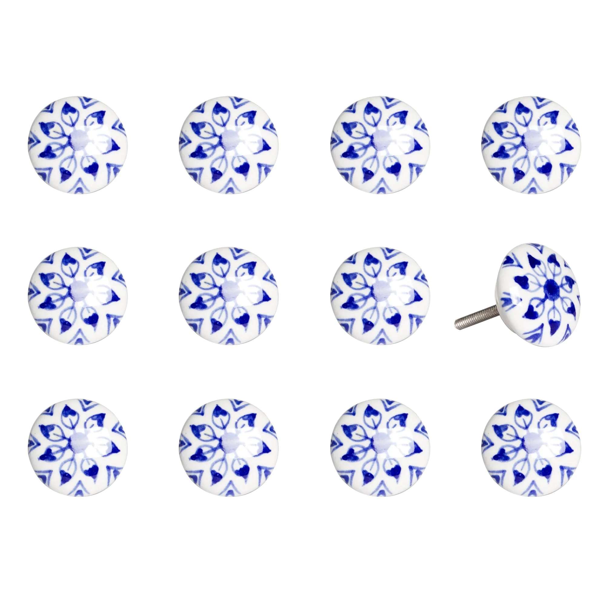 Knob-It Home Decor Classic Cabinet & Drawer Knobs-White/Blue