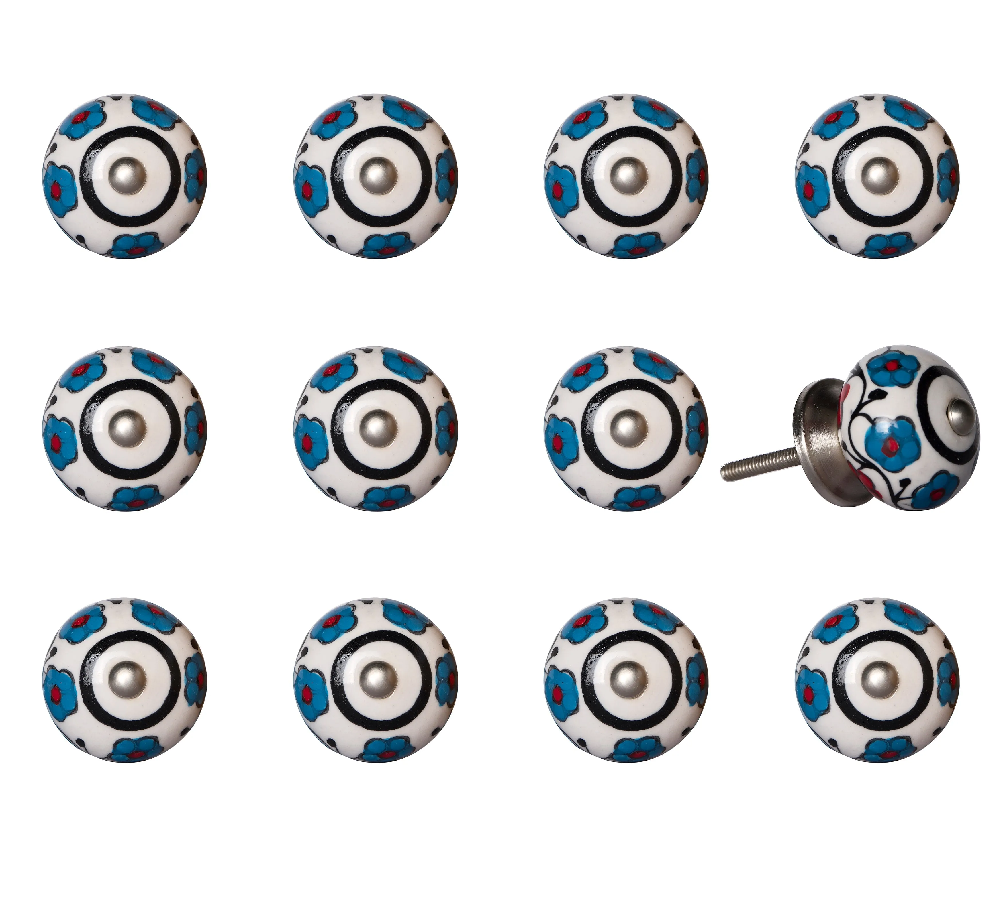 Knob-It Home Decor Classic Cabinet & Drawer Knobs-White/Blue/Red/Silver