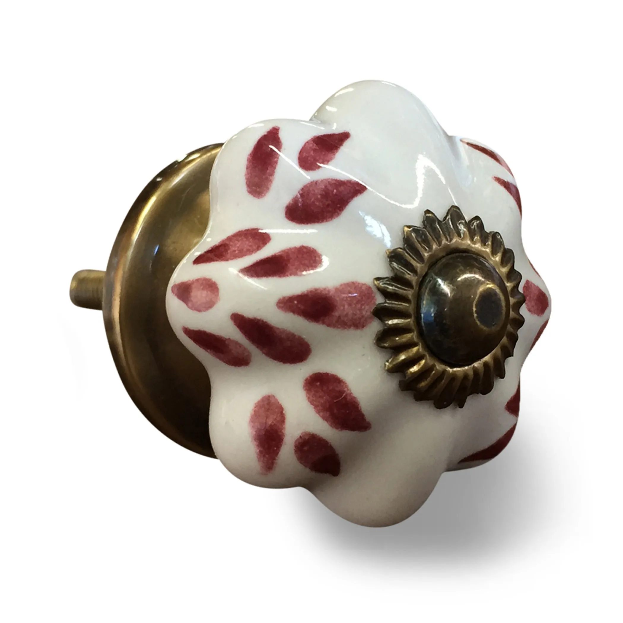 Knob-It Home Decor Classic Cabinet & Drawer Knobs-White/Burgundy/Copper