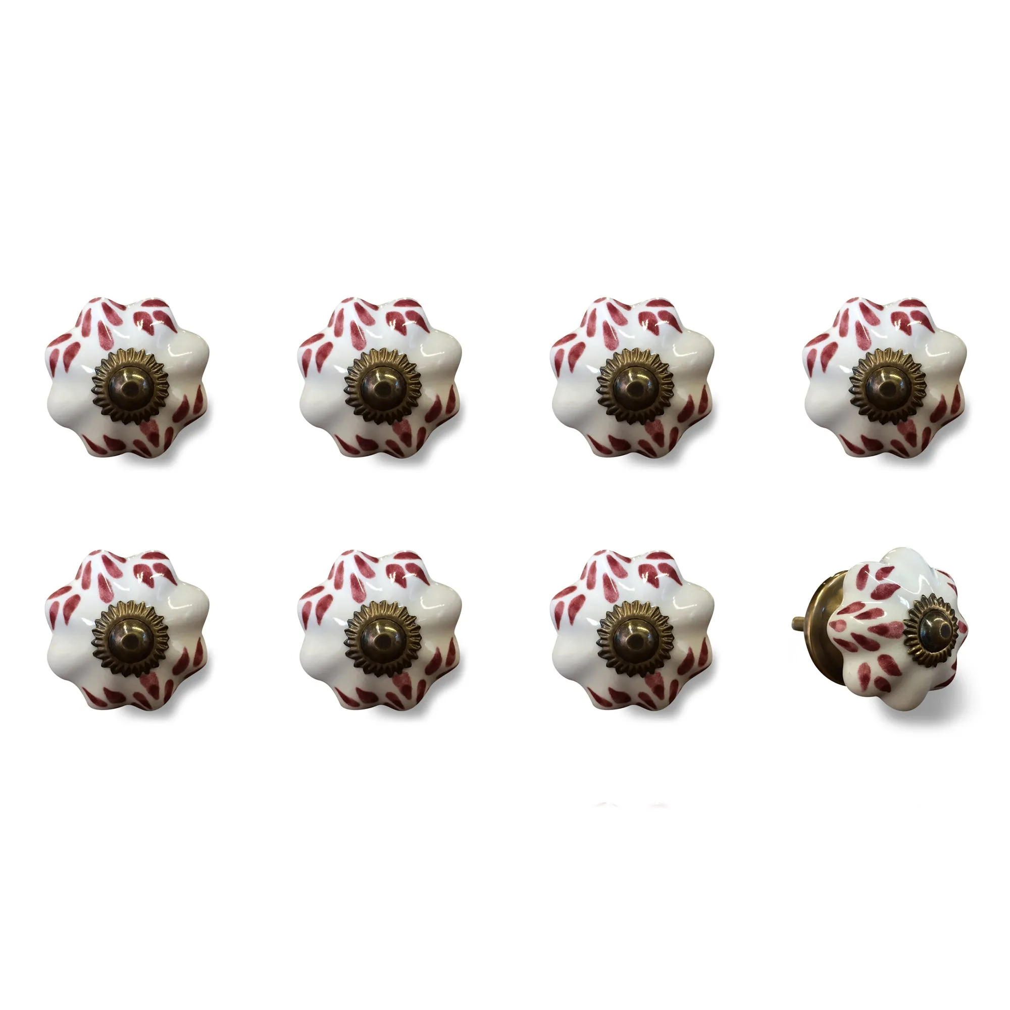 Knob-It Home Decor Classic Cabinet & Drawer Knobs-White/Burgundy/Copper