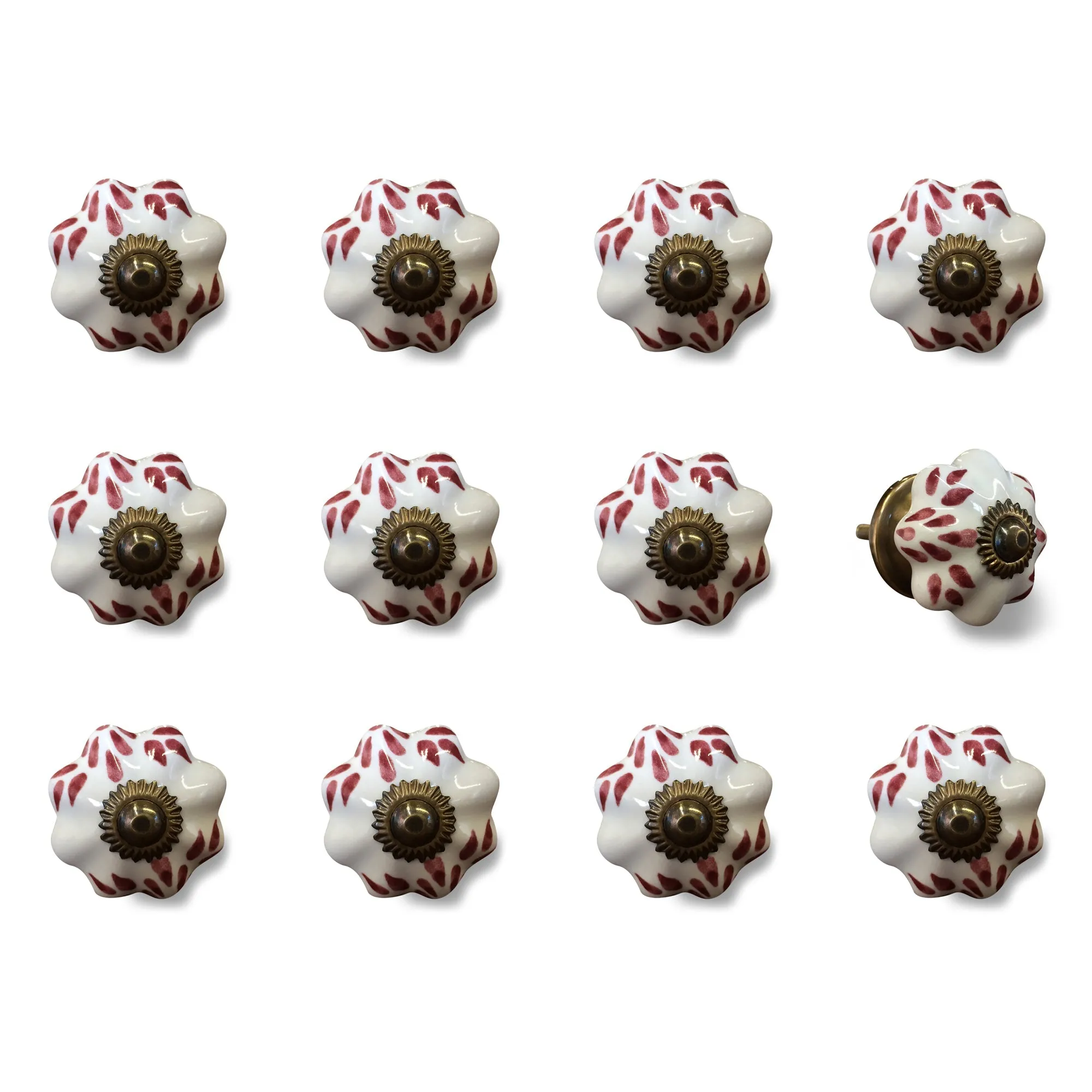 Knob-It Home Decor Classic Cabinet & Drawer Knobs-White/Burgundy/Copper