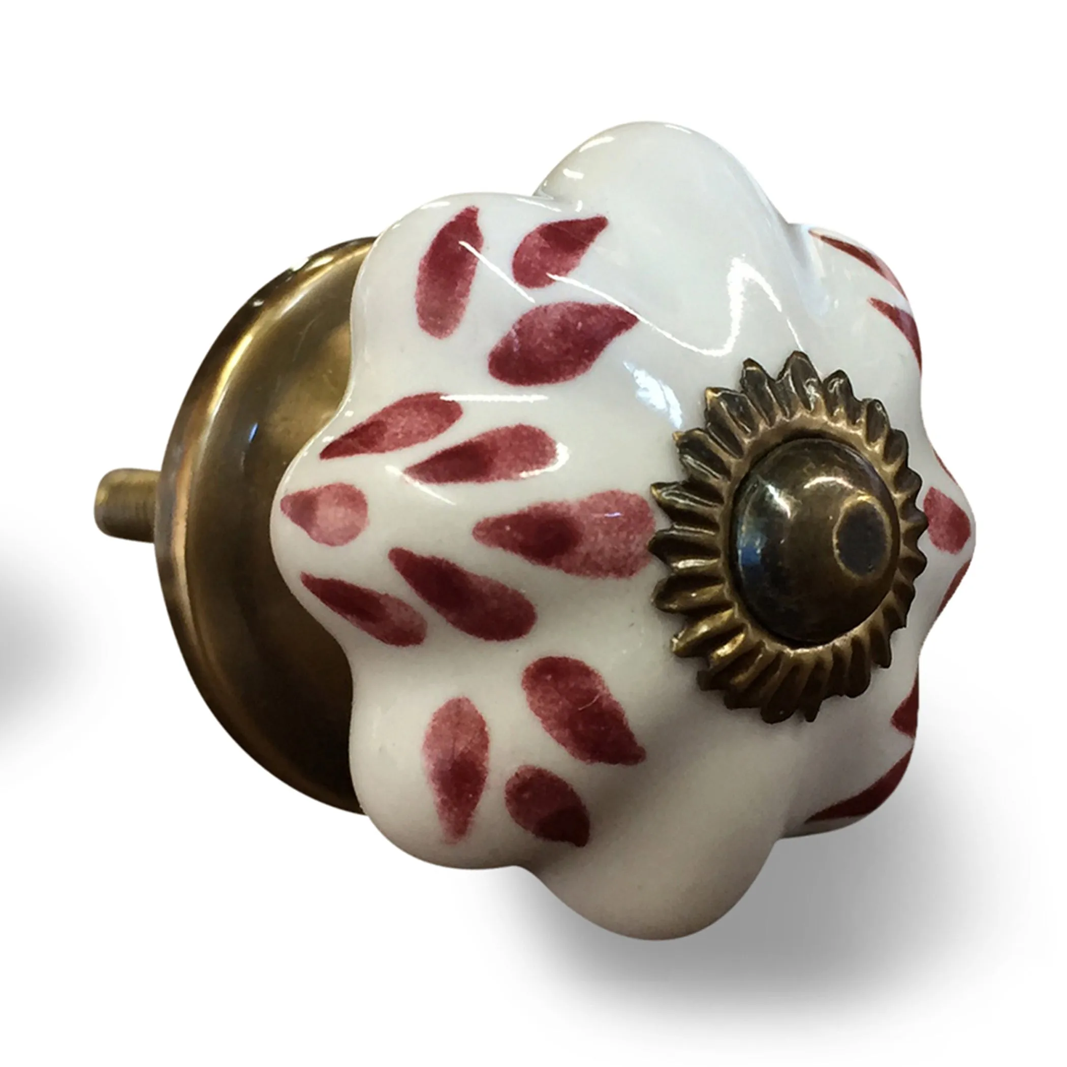 Knob-It Home Decor Classic Cabinet & Drawer Knobs-White/Burgundy/Copper